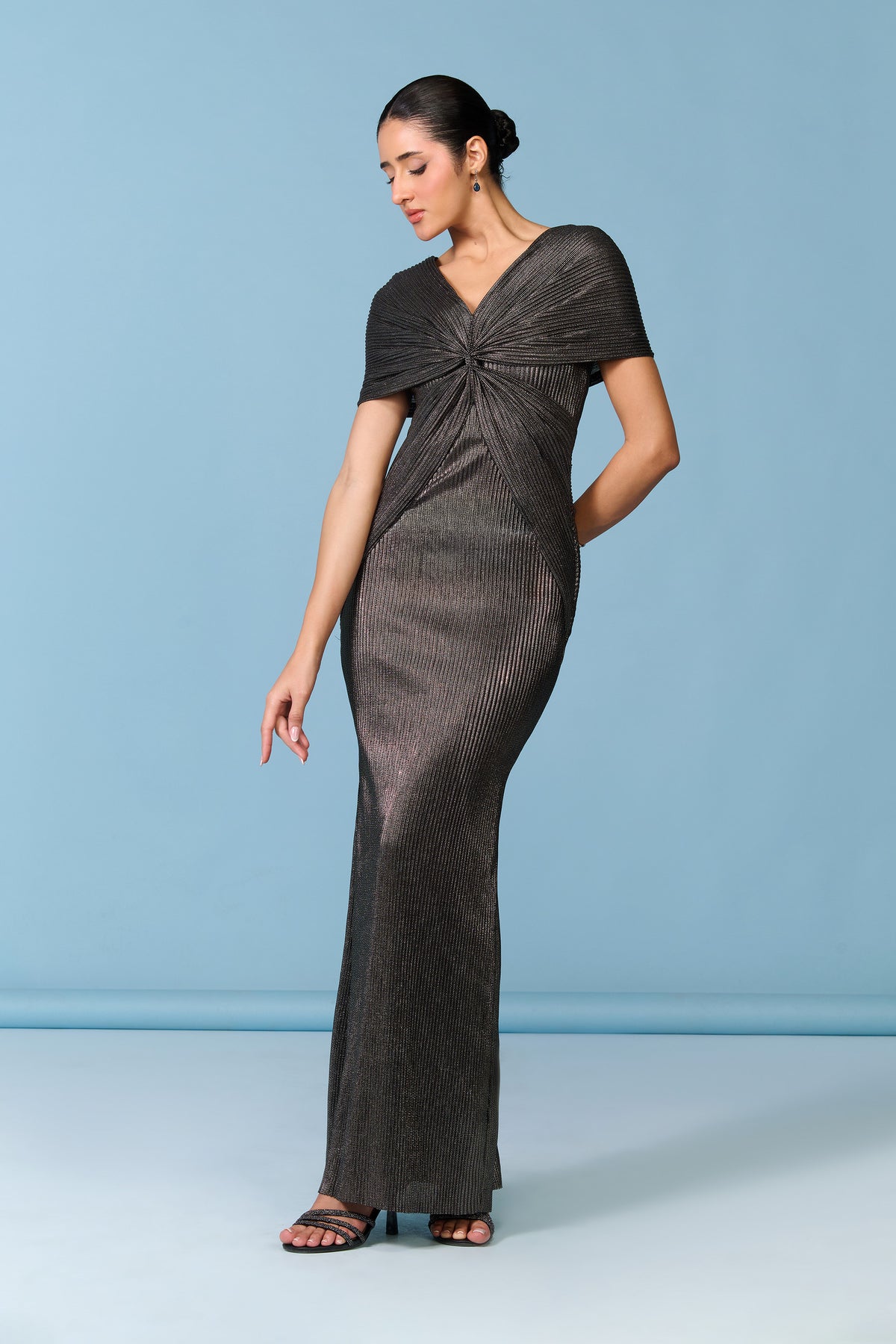 Metallic Sculpted Gown