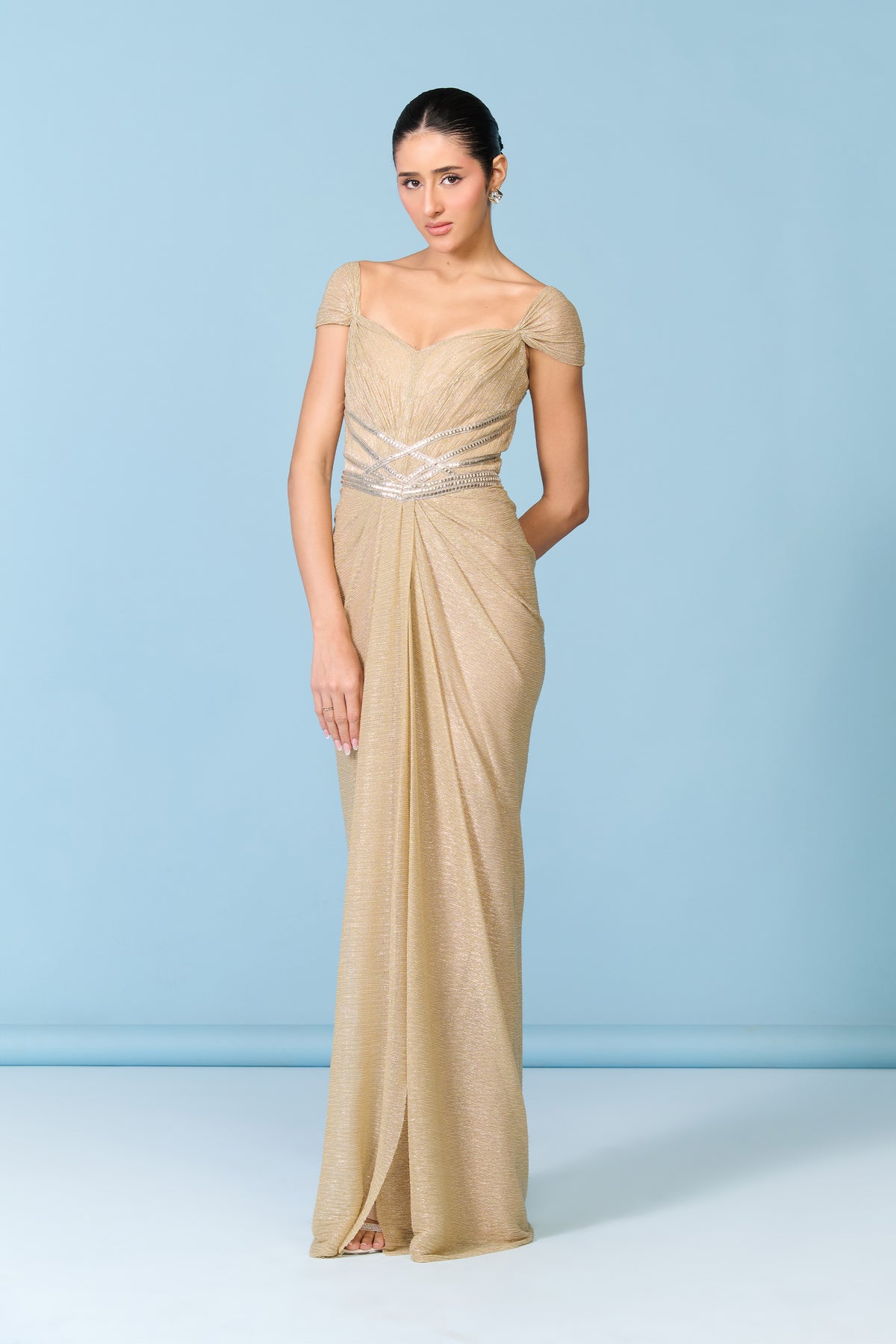Gold Georgette Gown