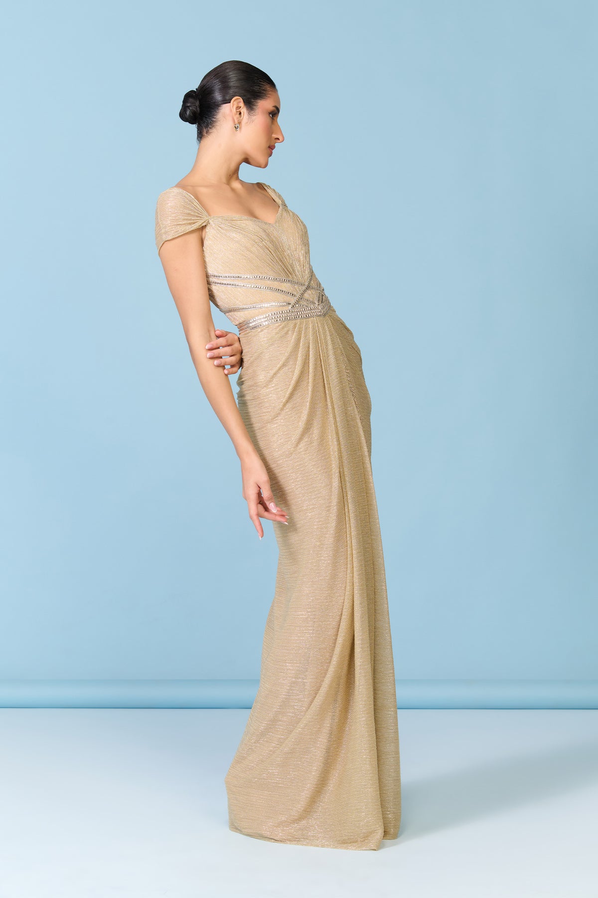 Gold Georgette Gown