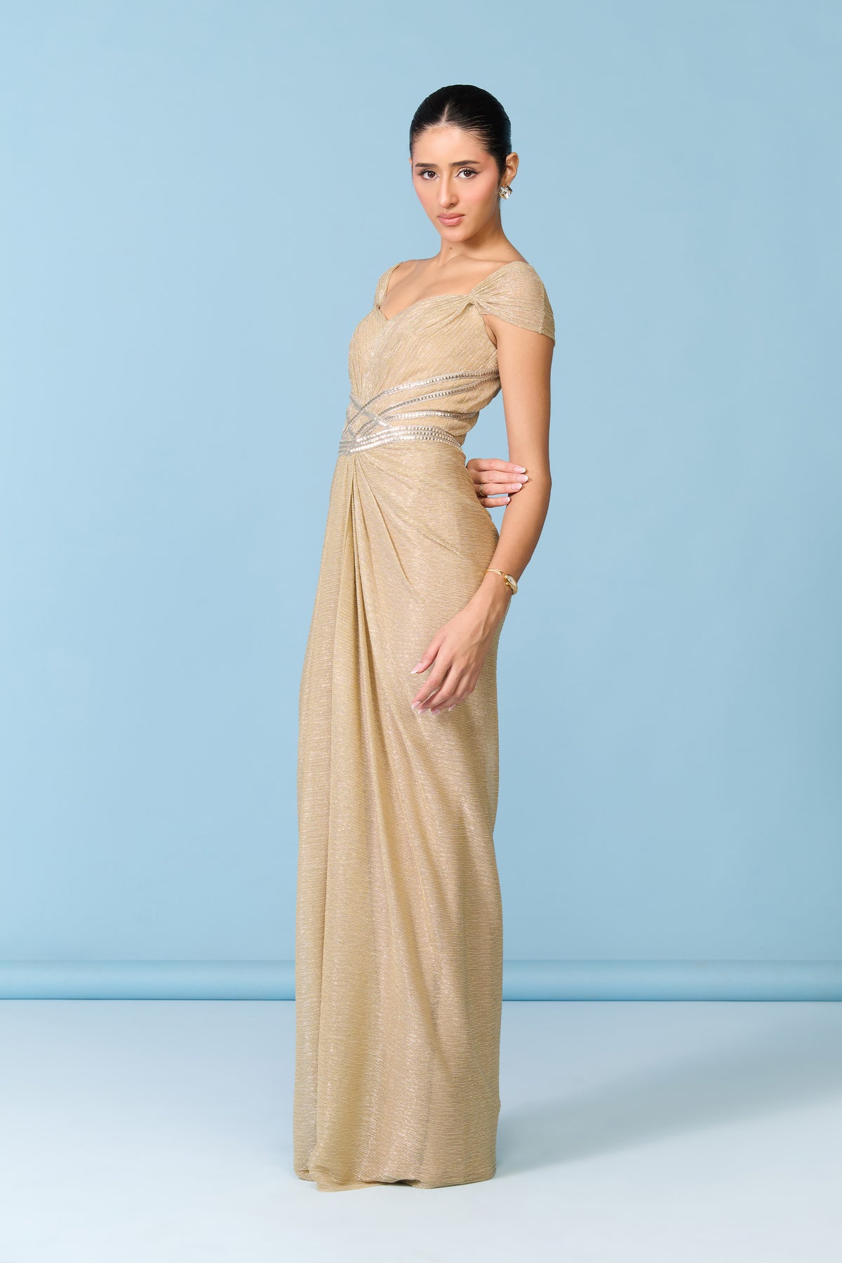 Gold Georgette Gown