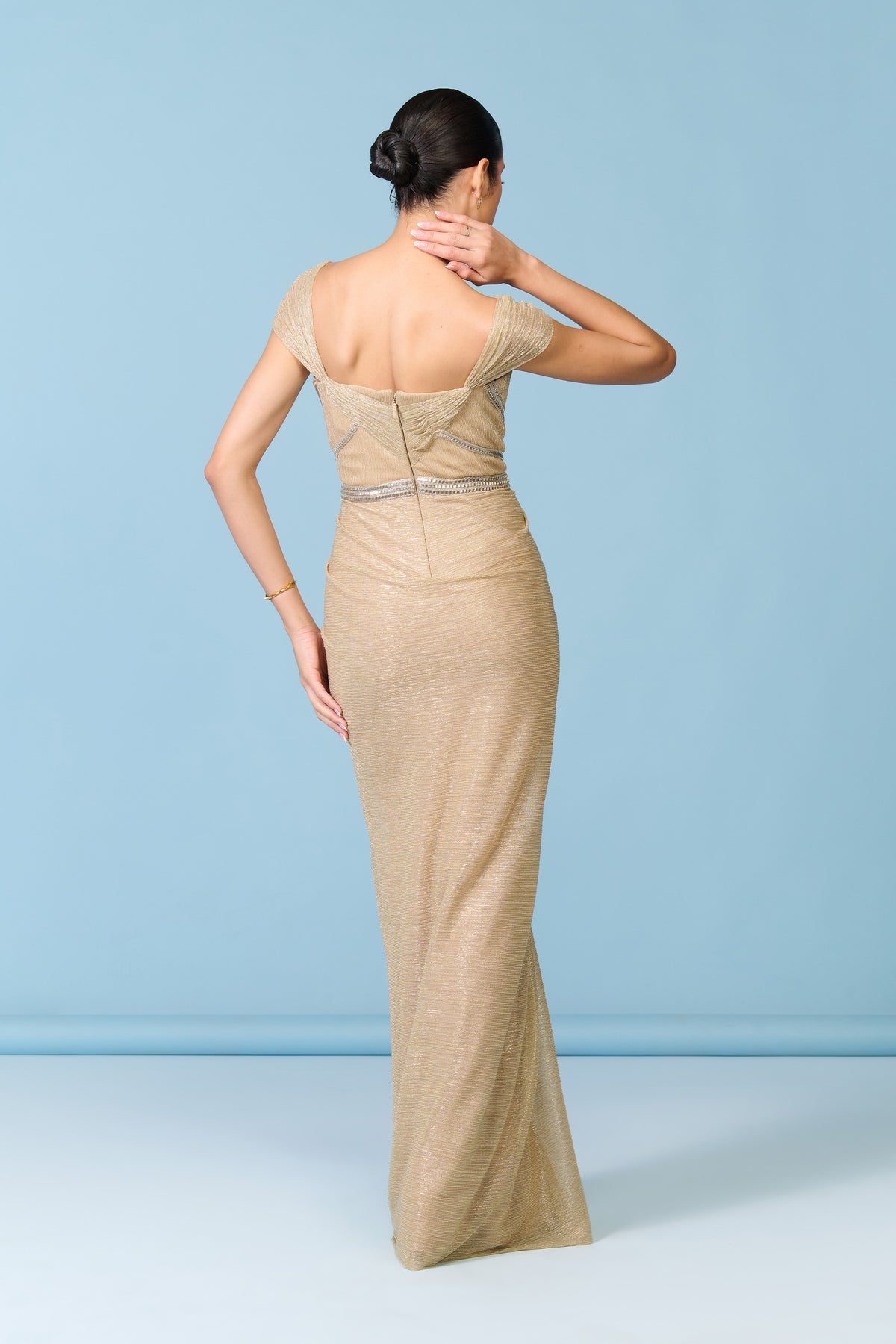 Gold Georgette Gown