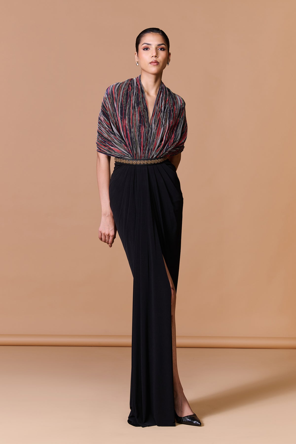 Printed Cape Gown