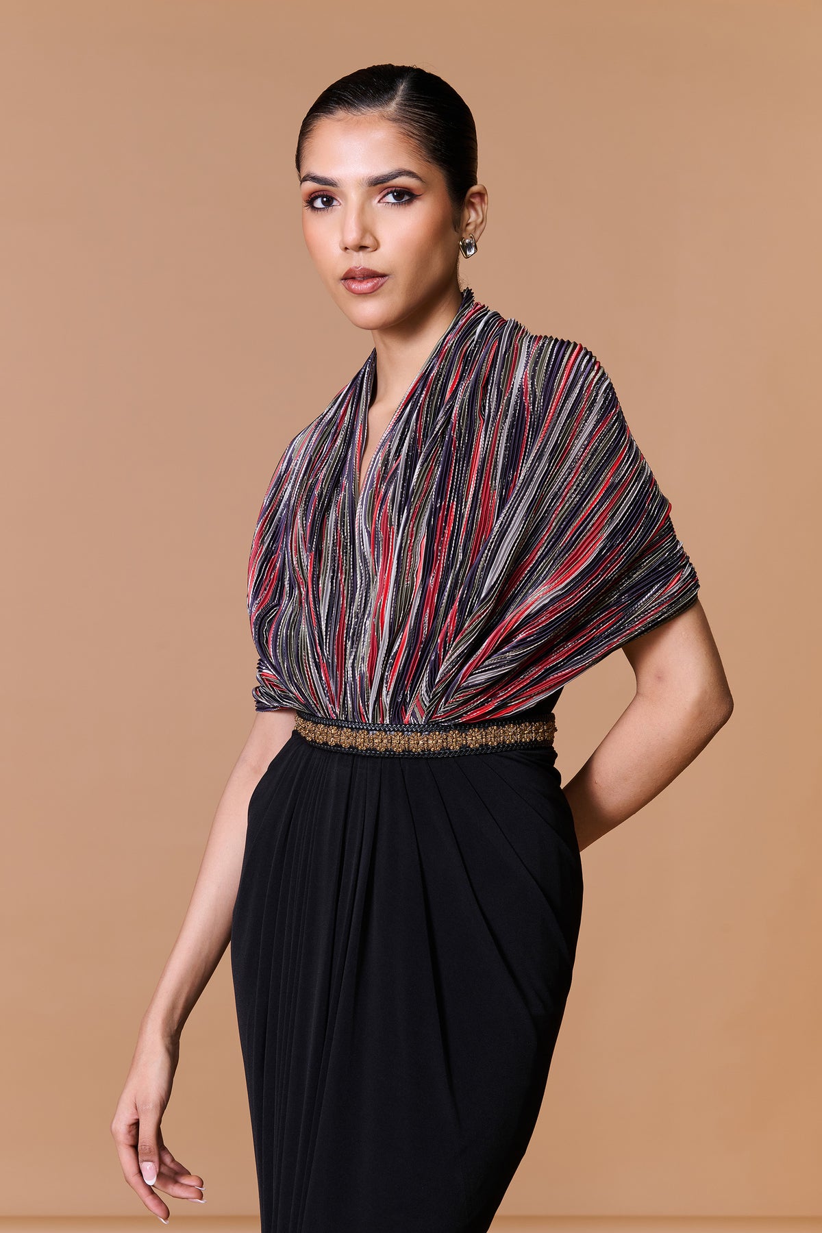Printed Cape Gown