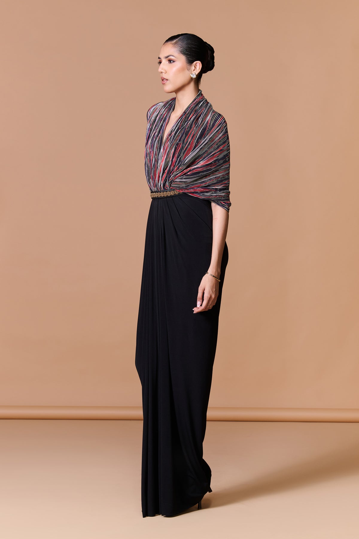 Printed Cape Gown