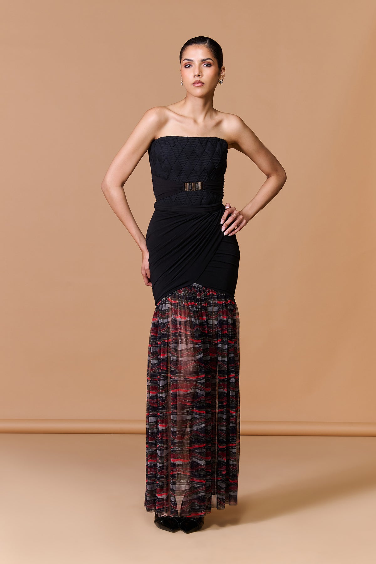 Draped Pleated Skirt