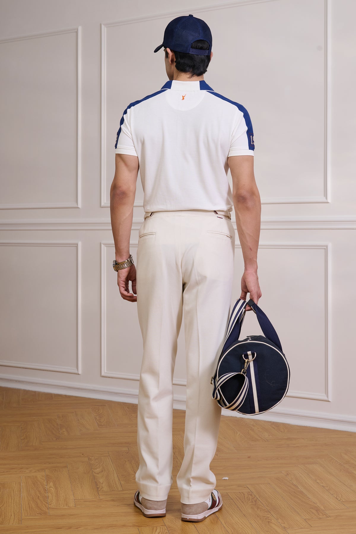 SNCC White Supima Colour-Block Yorker