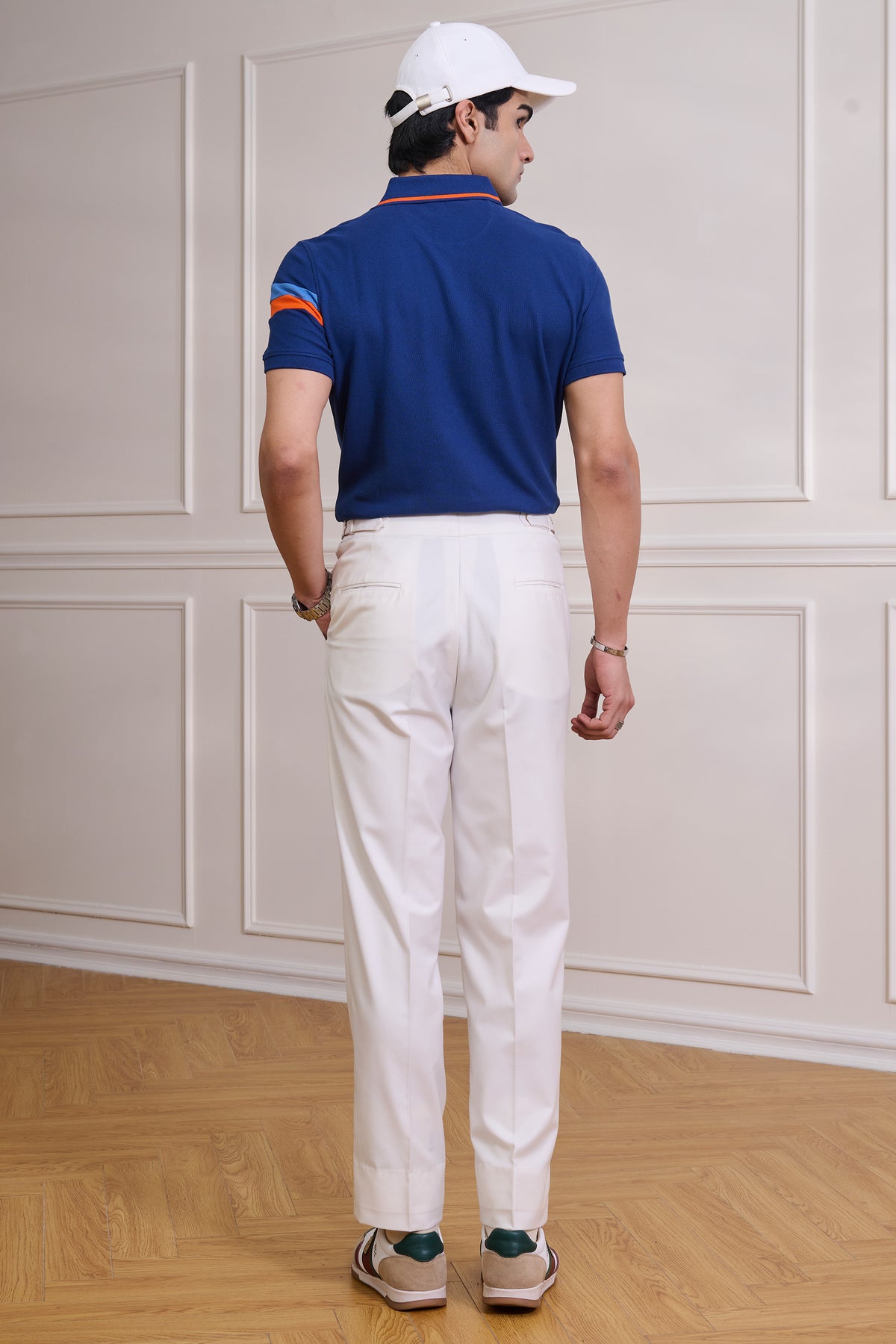 SNCC Supima Colour Block Yorker - Navy Skyway