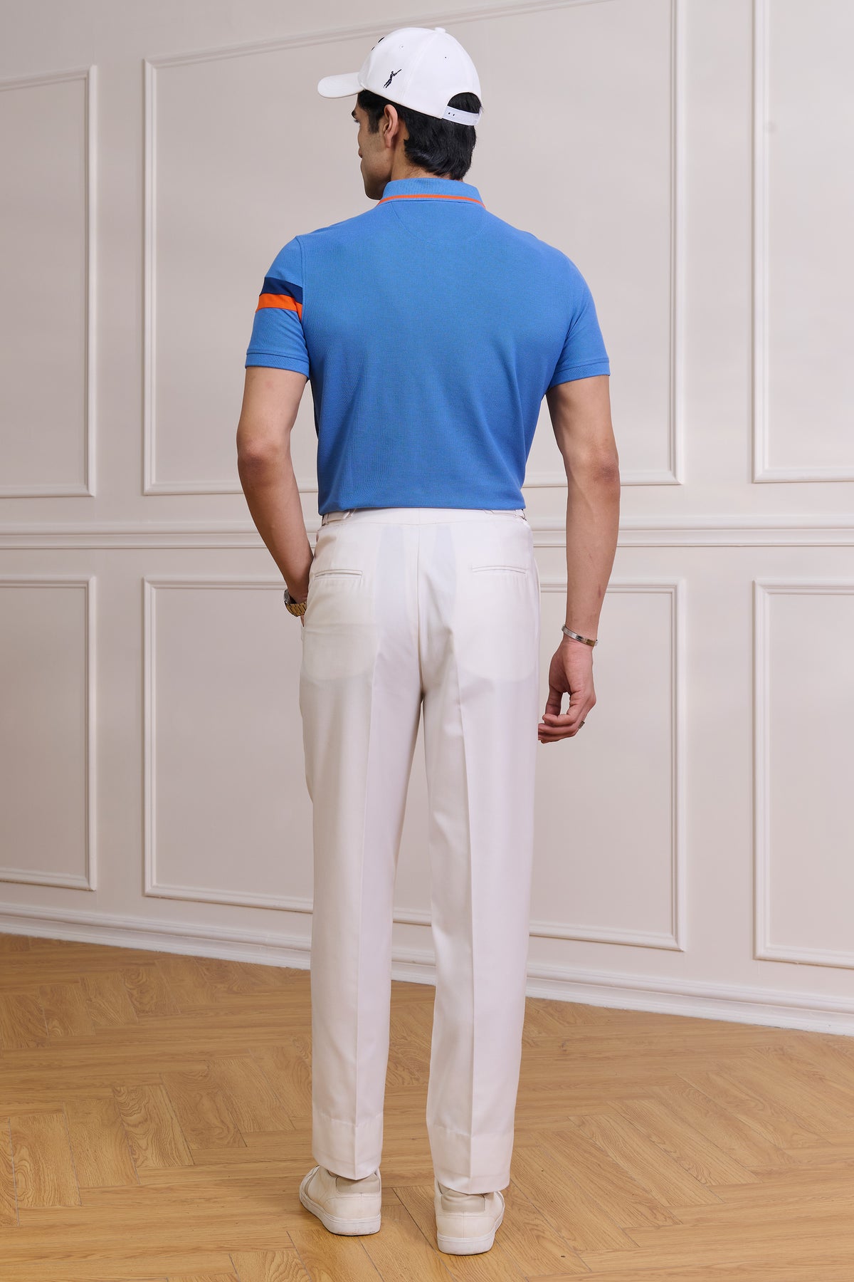 SNCC Supima Colour Block Yorker - Skyway Navy