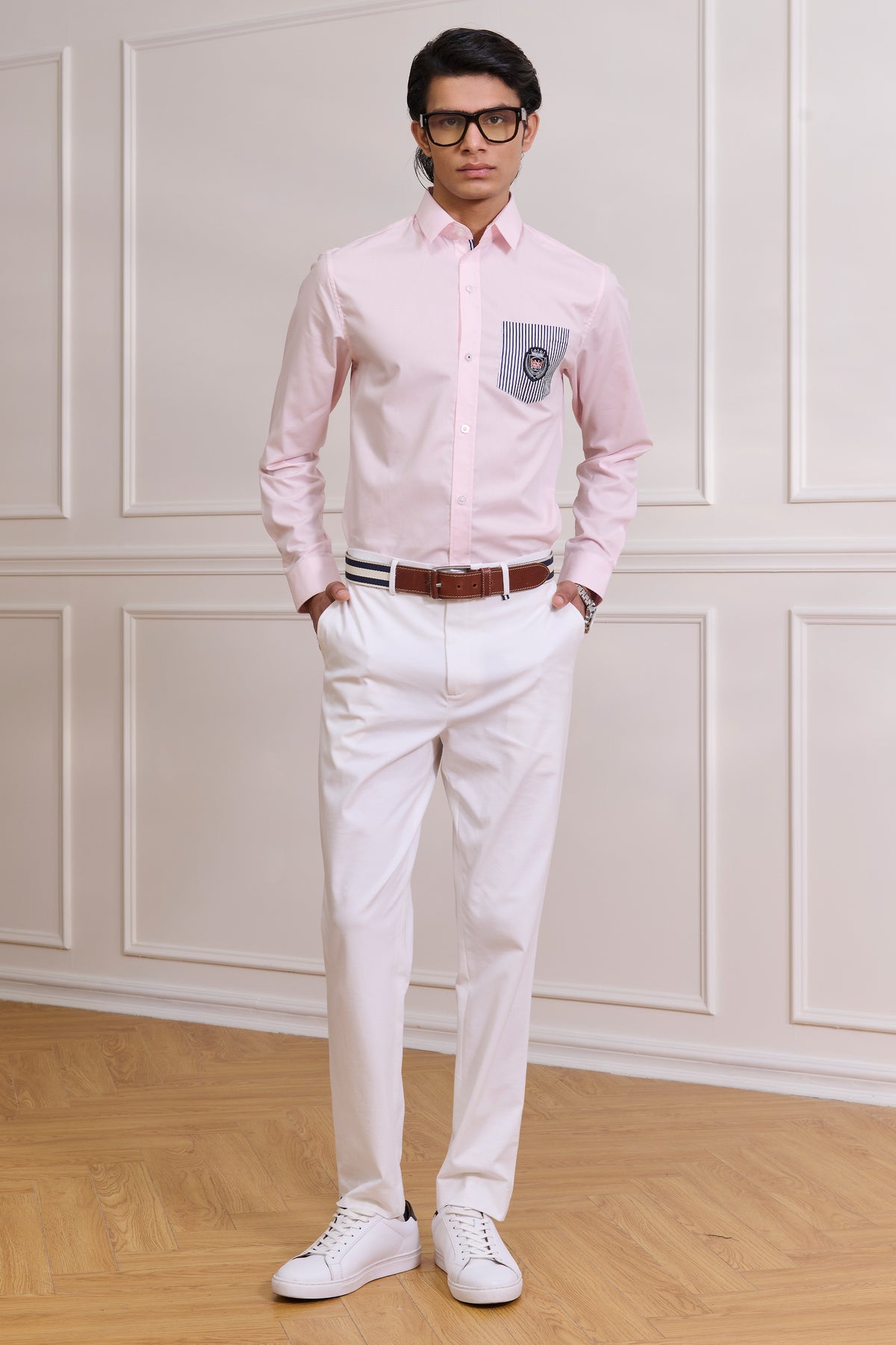 SNCC Pink Shirt with Striped Pocket