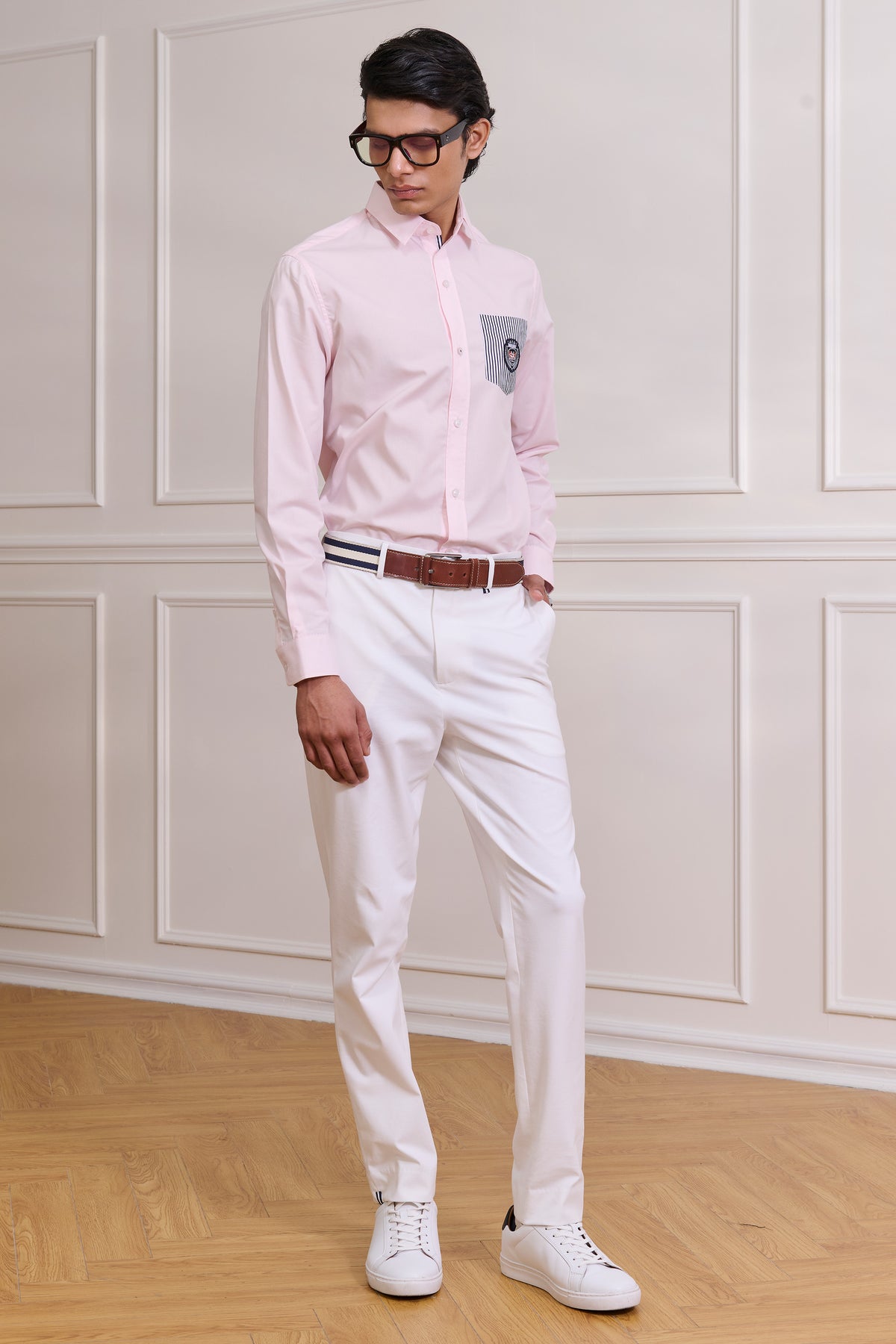 SNCC Pink Shirt with Striped Pocket