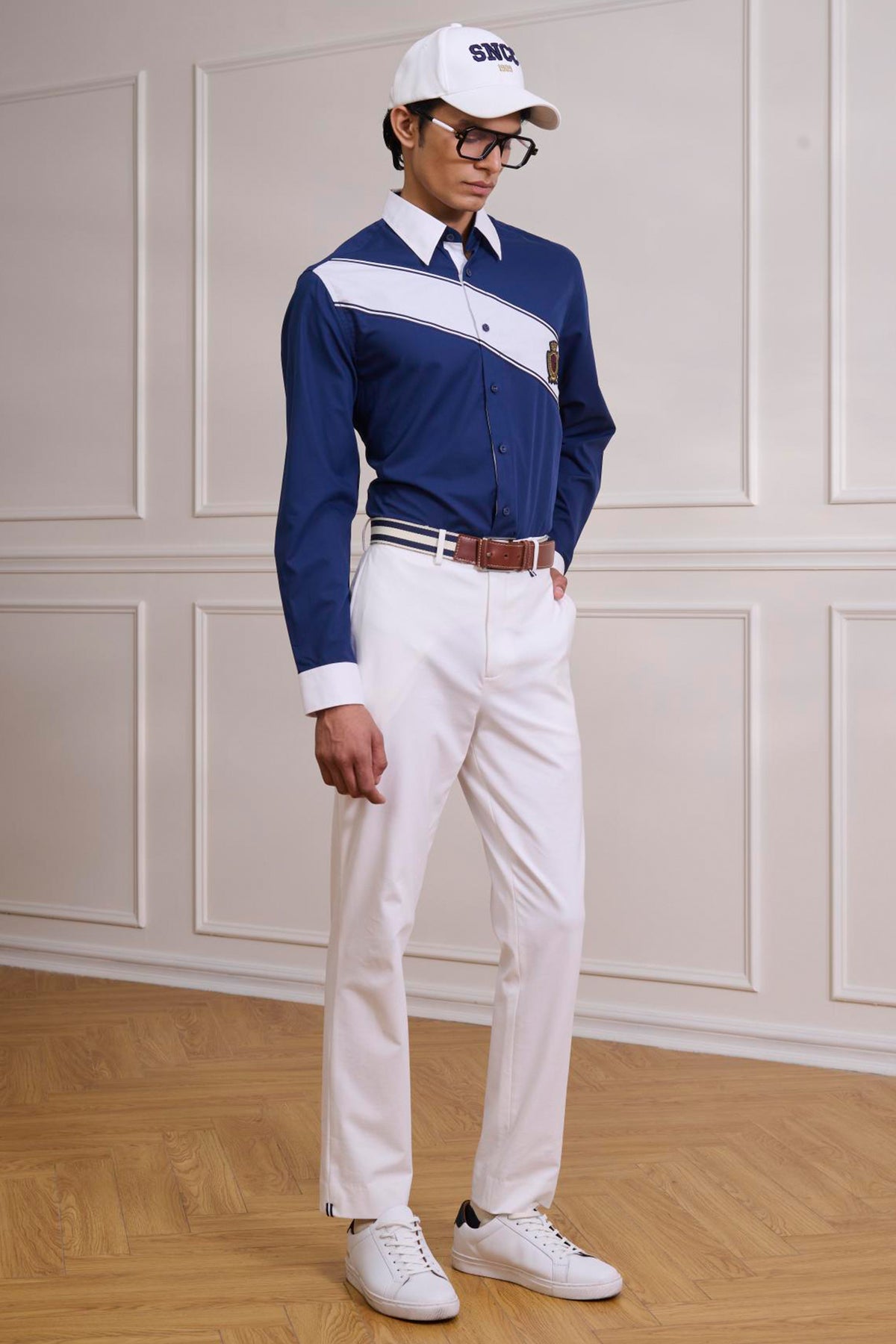 SNCC Navy Colour Block Shirt
