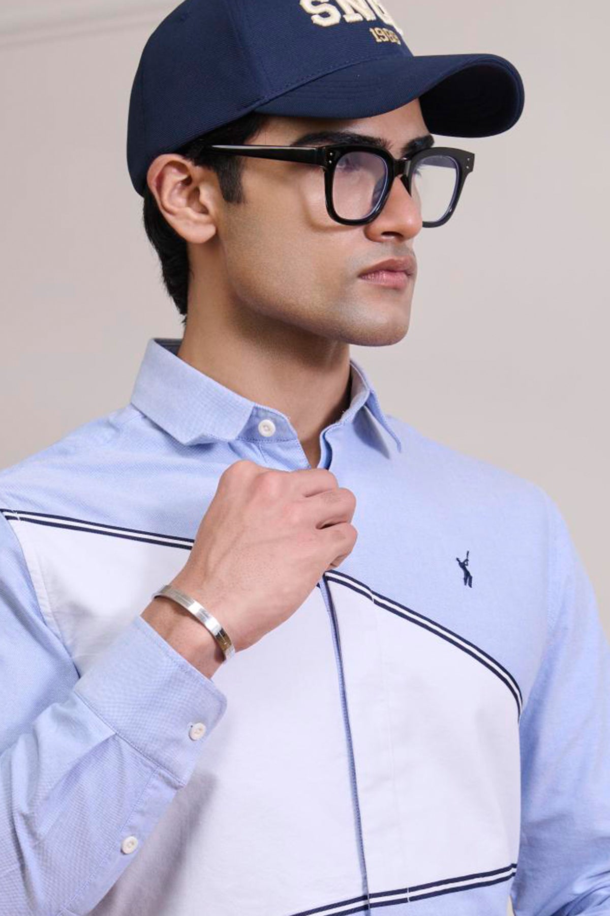 SNCC Blue Diagonal Colour Block Shirt