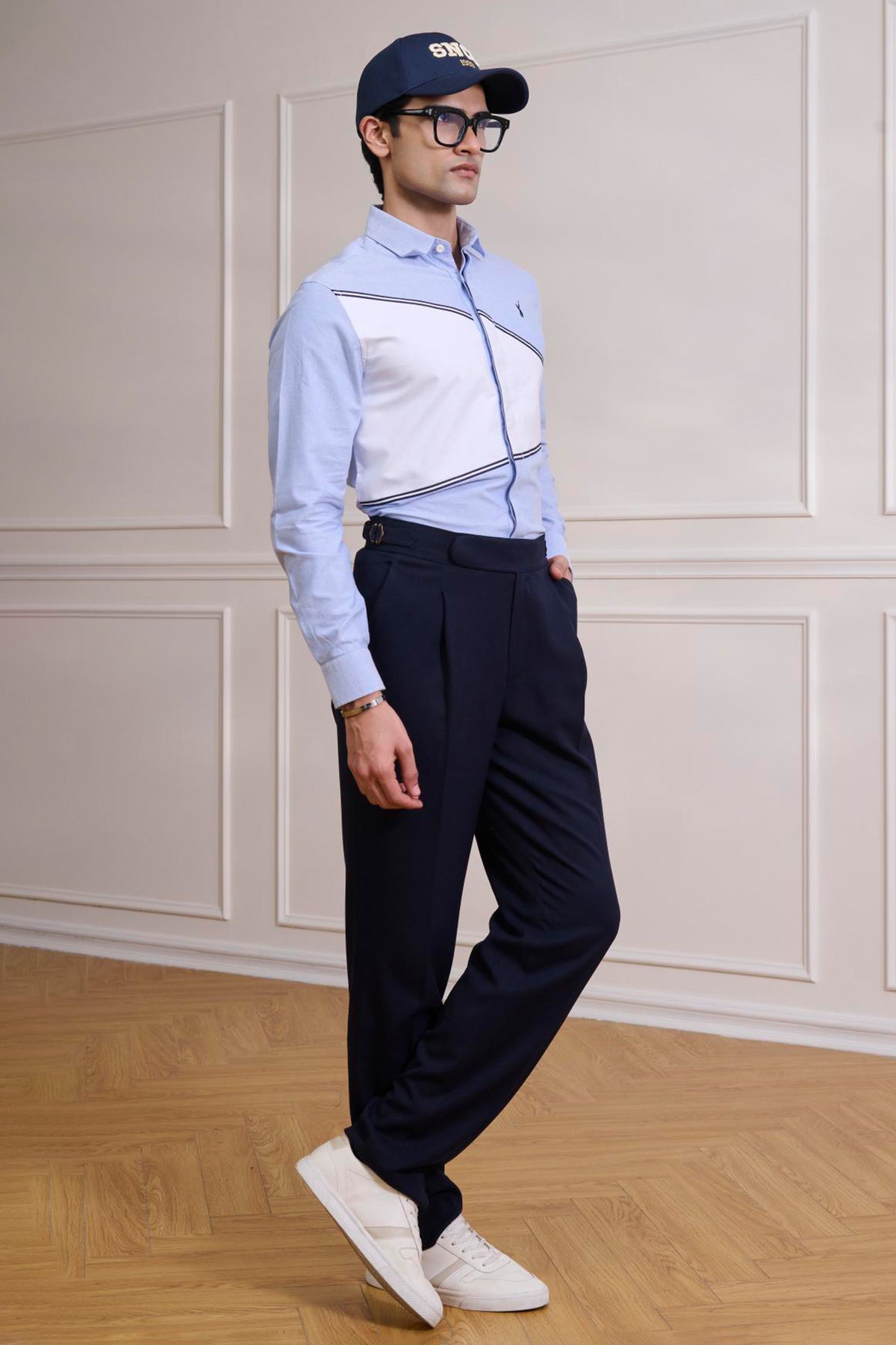 SNCC Blue Diagonal Colour Block Shirt