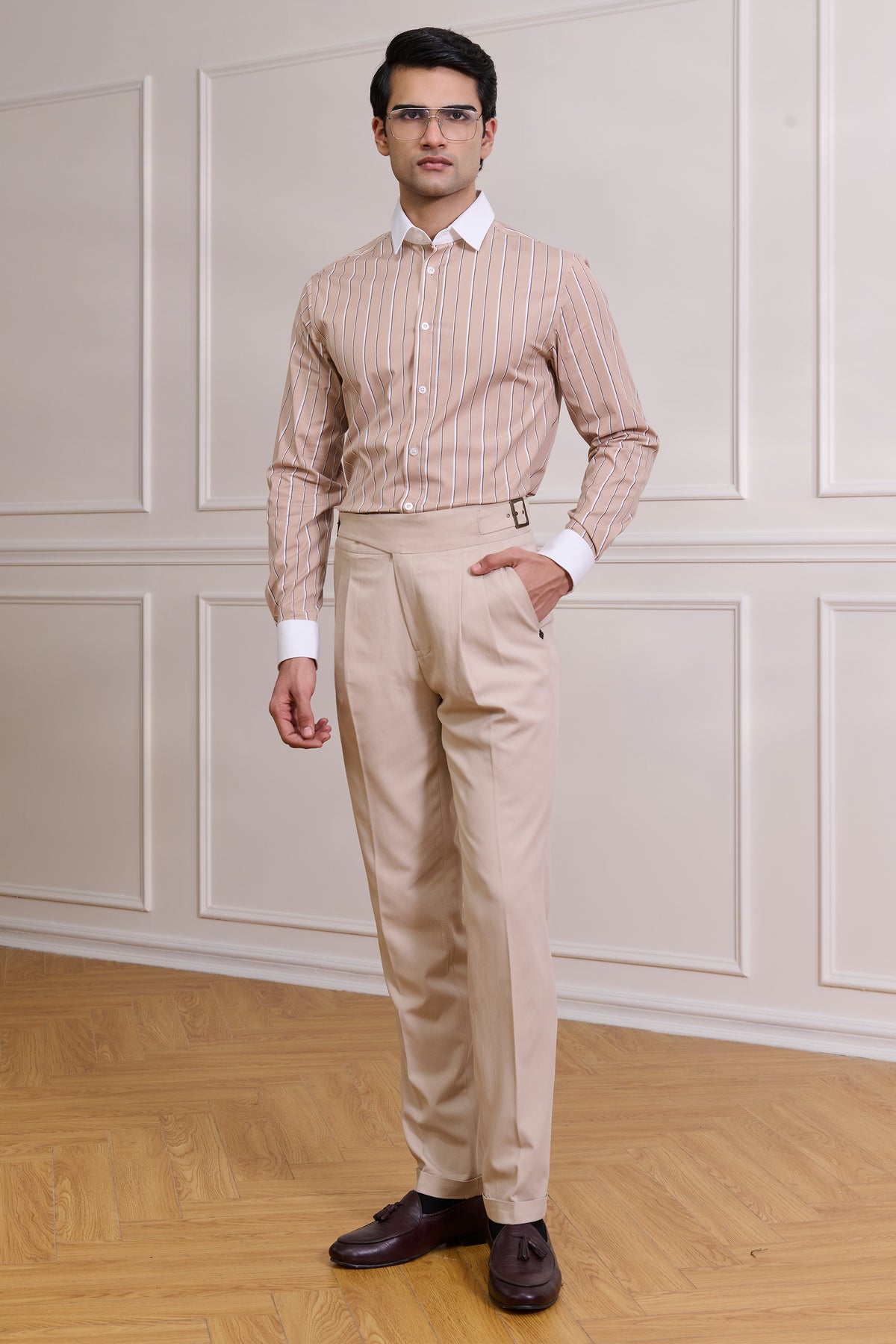 SNCC Tan Striped Shirt