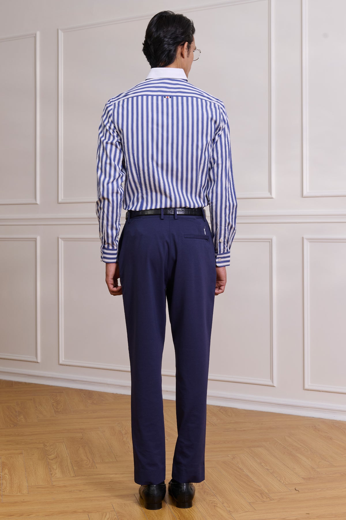 SNCC Navy Striped Shirt with Patch Logo