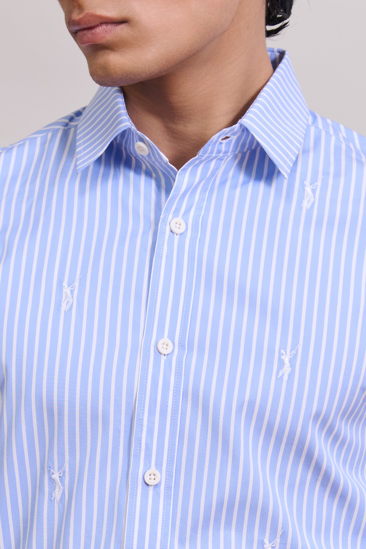 SNCC Striped Shirt with Batsman Motif