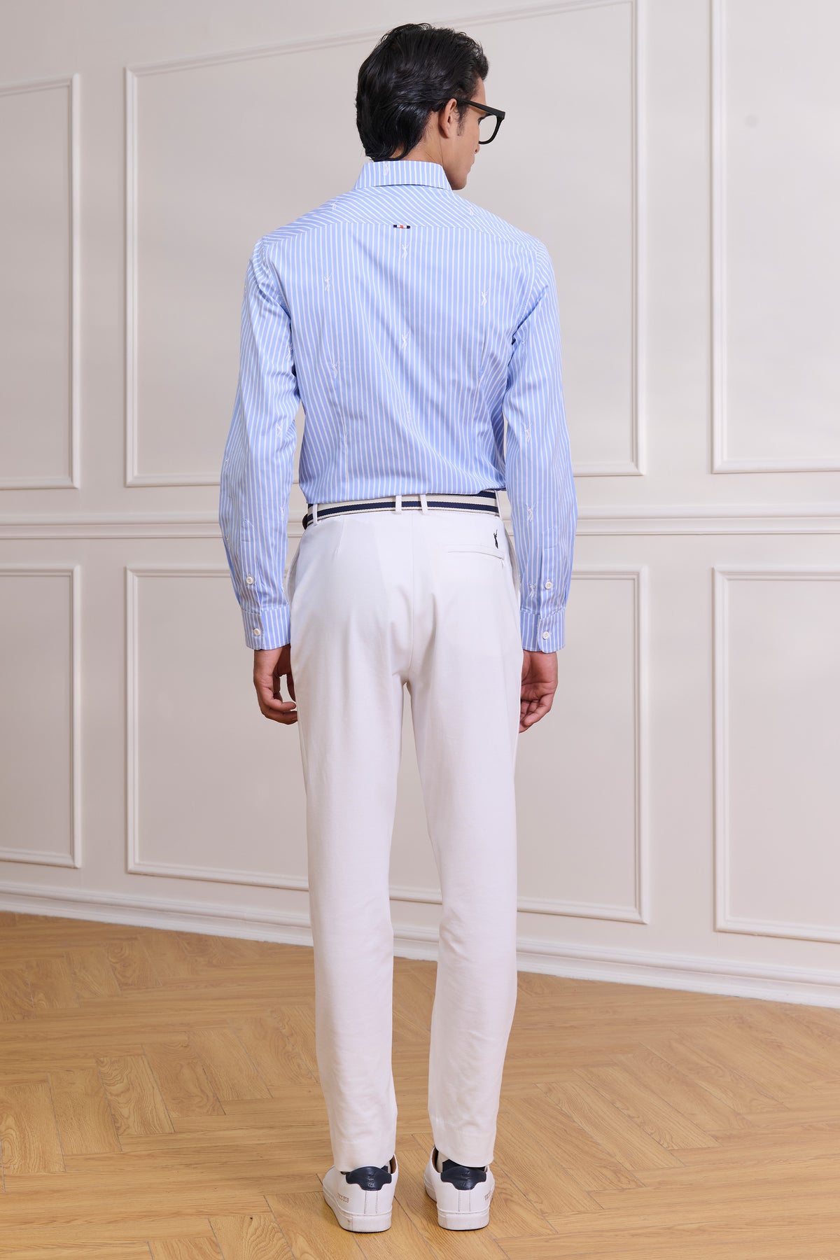 SNCC Striped Shirt with Batsman Motif