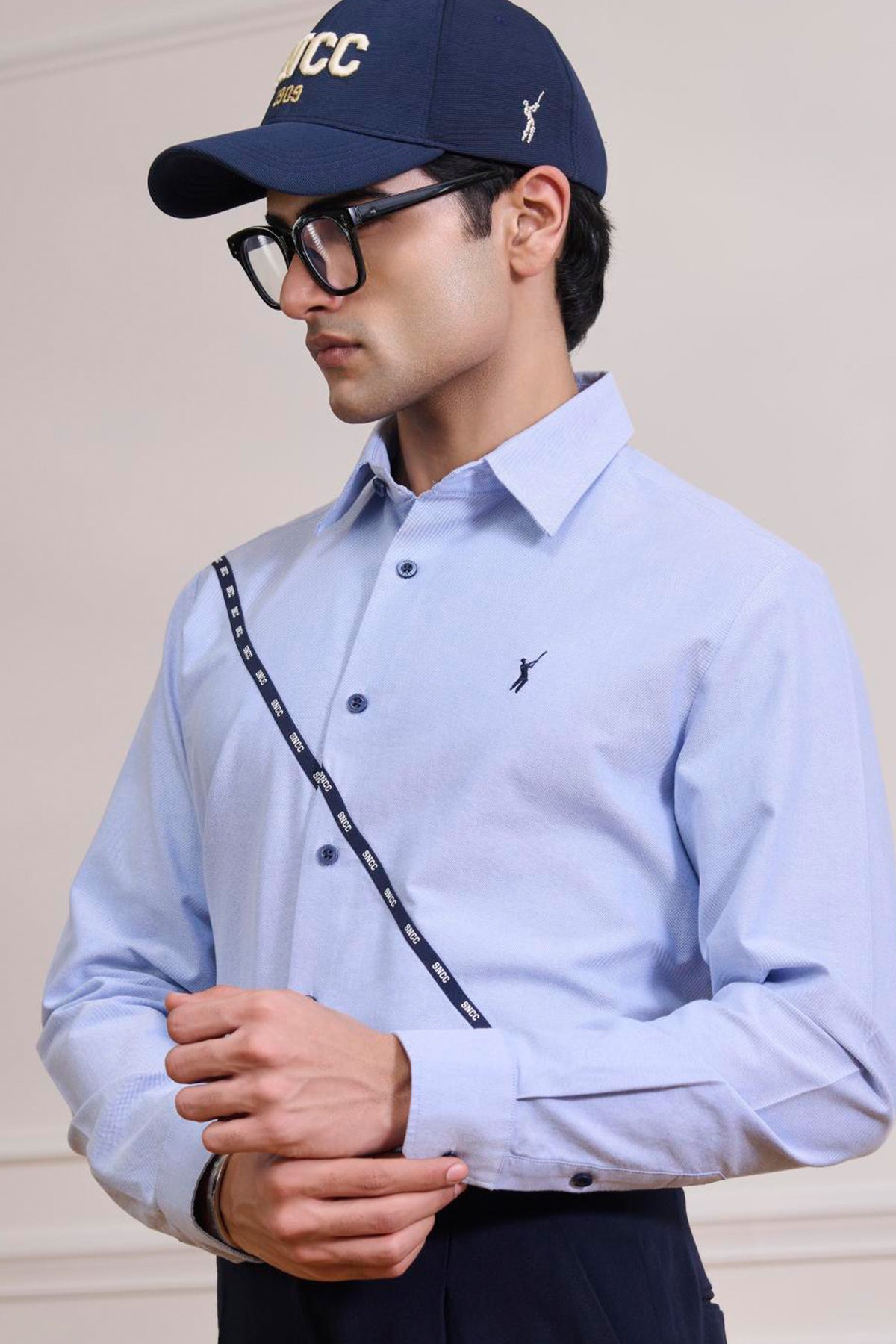 SNCC Blue Diagonal Tape Shirt