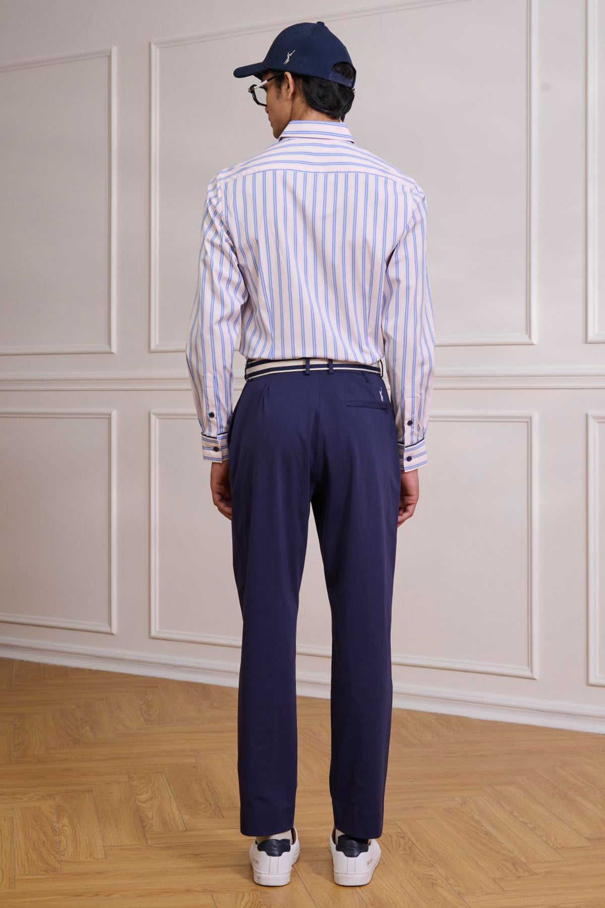 SNCC Pink Striped Shirt with Batsman Logo