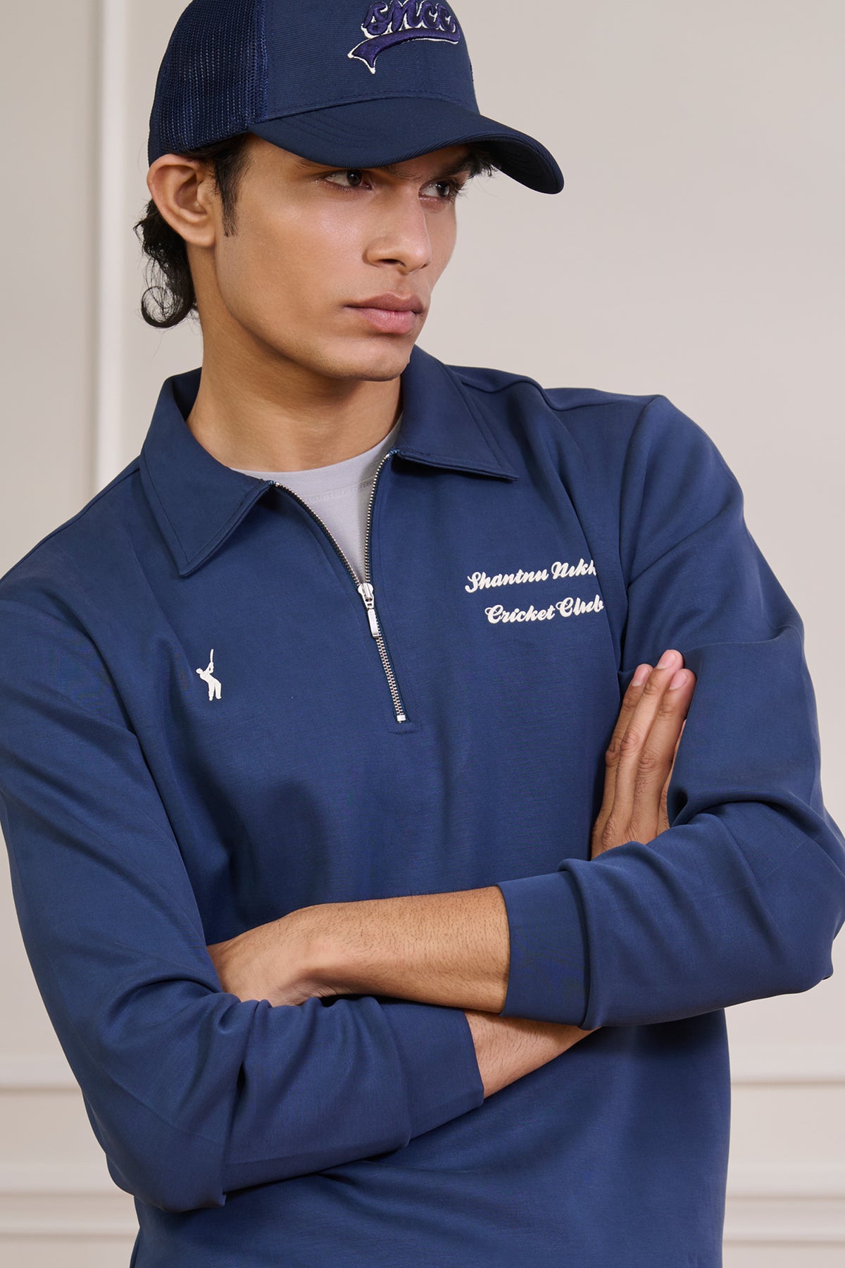 SNCC Navy Zip-Neck Sweatshirt