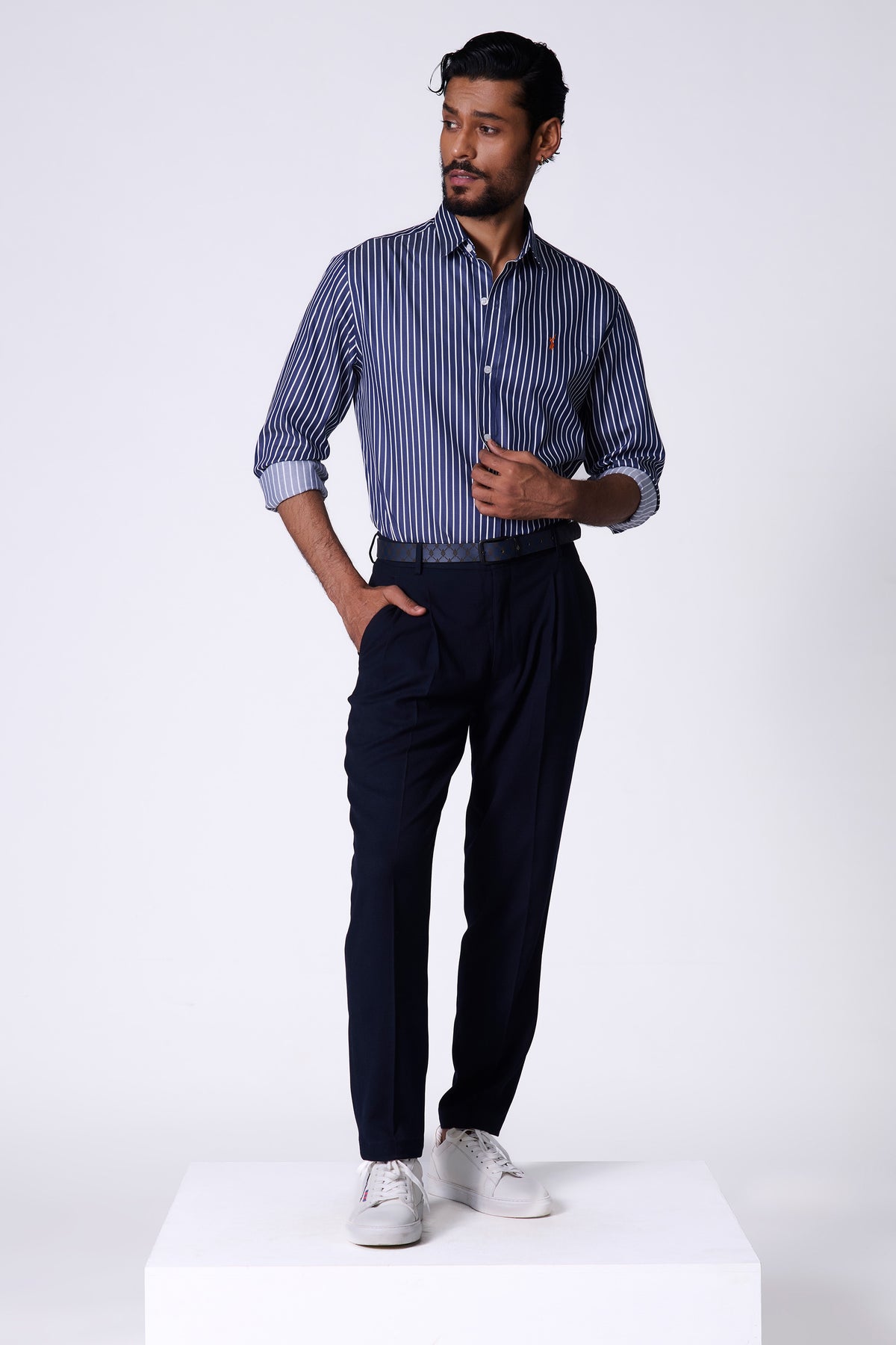SNCC Navy Striped Shirt