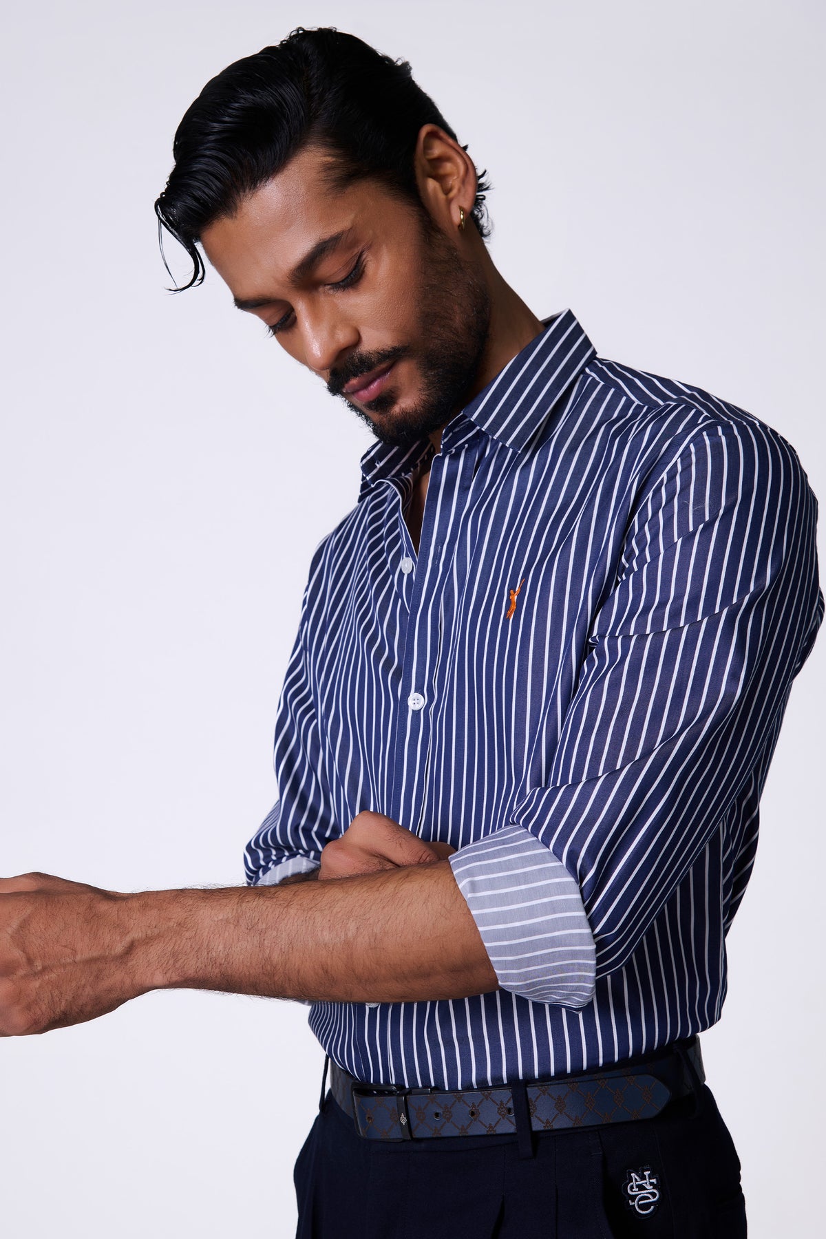 SNCC Navy Striped Shirt