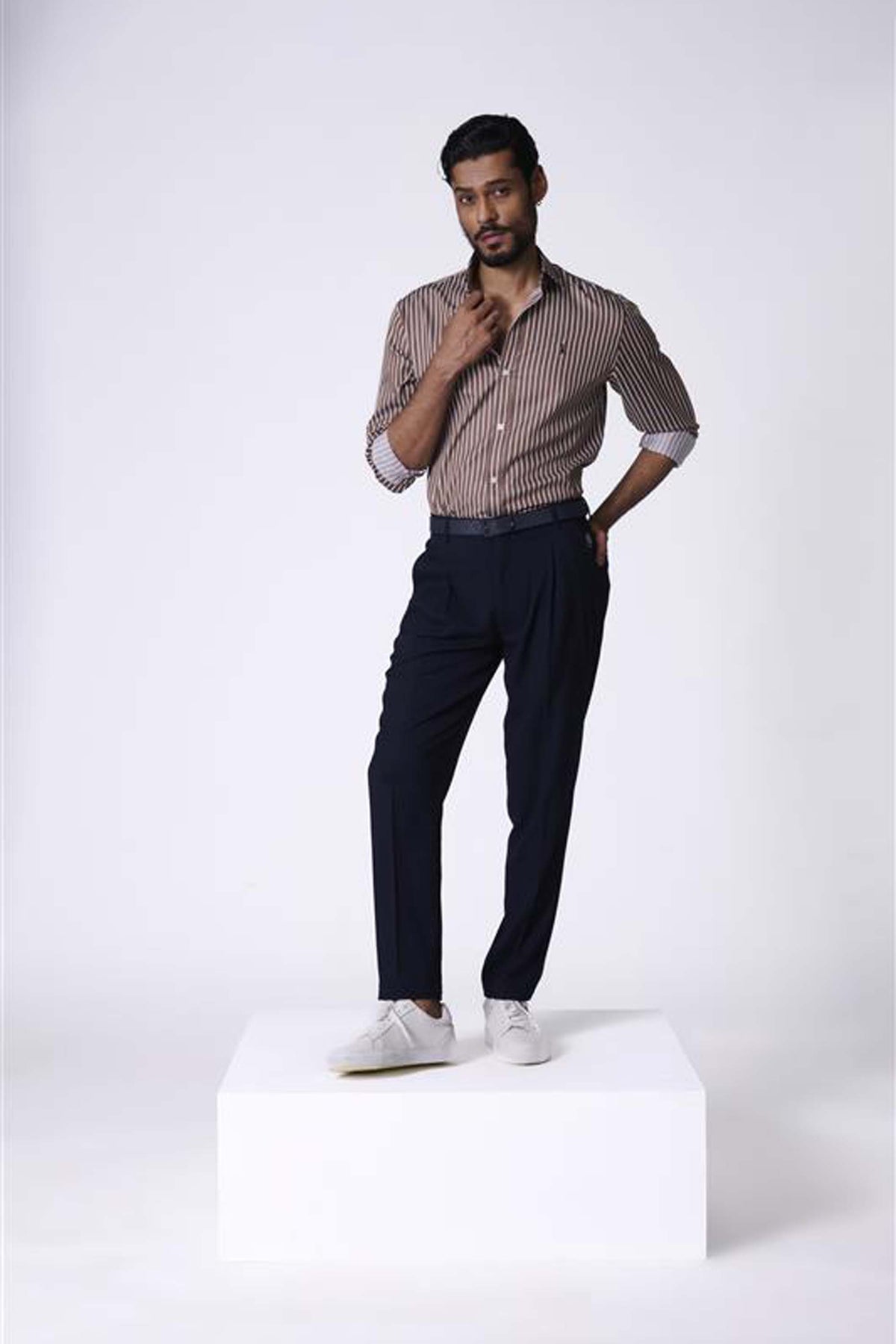 SNCC Brown Striped Shirt