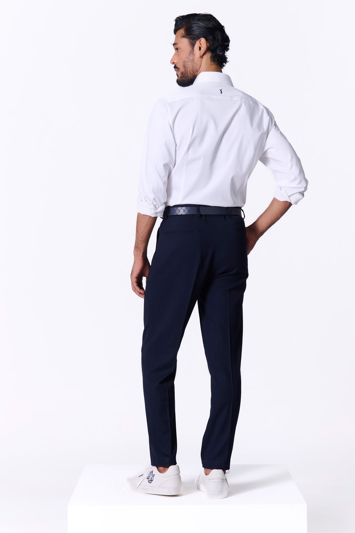 SNCC White Shirt with Striped Taping Placket