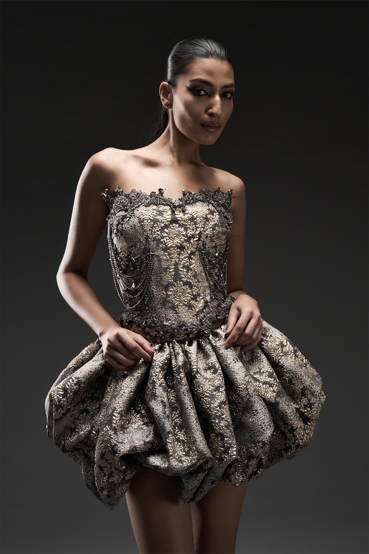 Mercury Embroidered Corset Top
