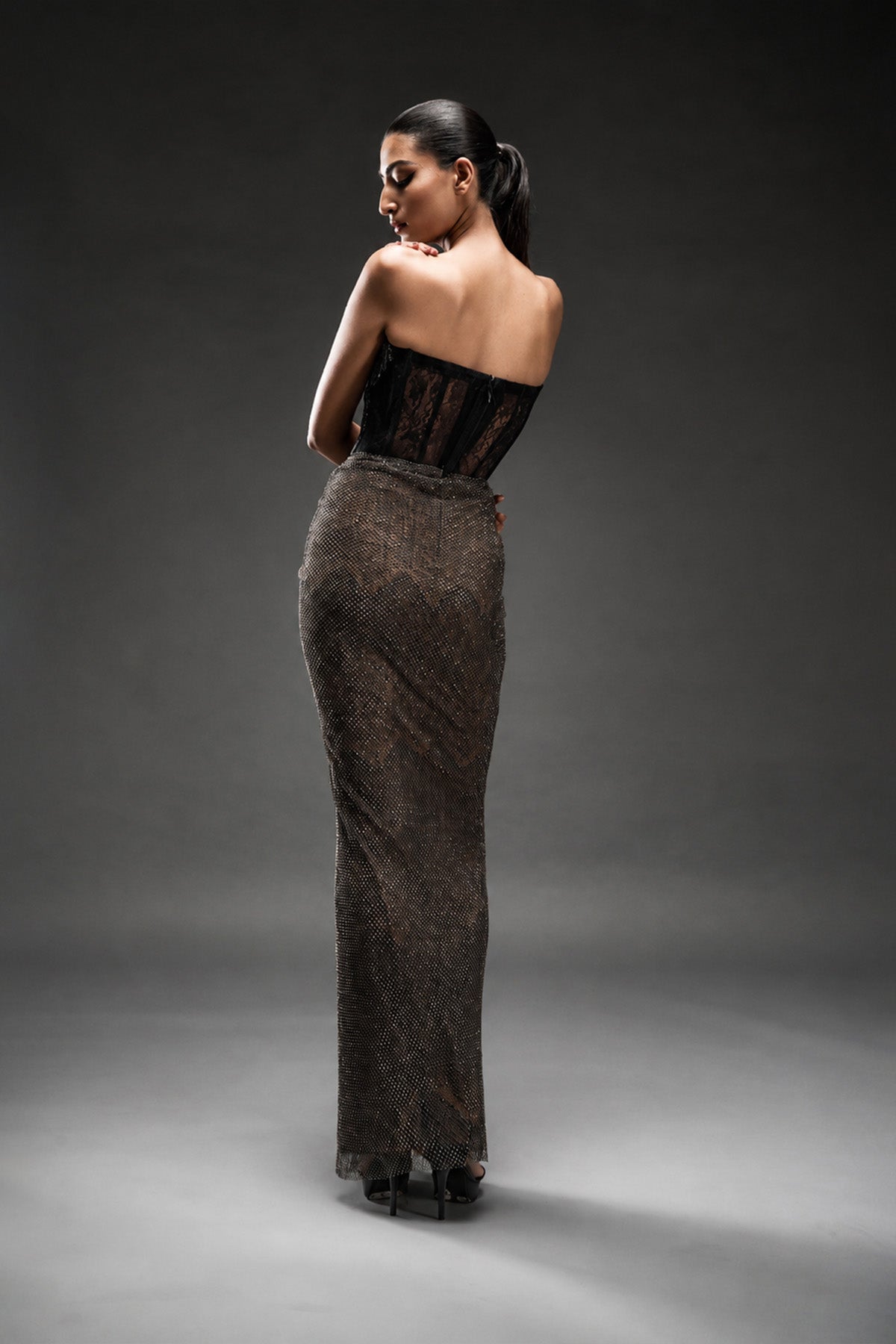 Phoenix Embroidered Crystal Gown