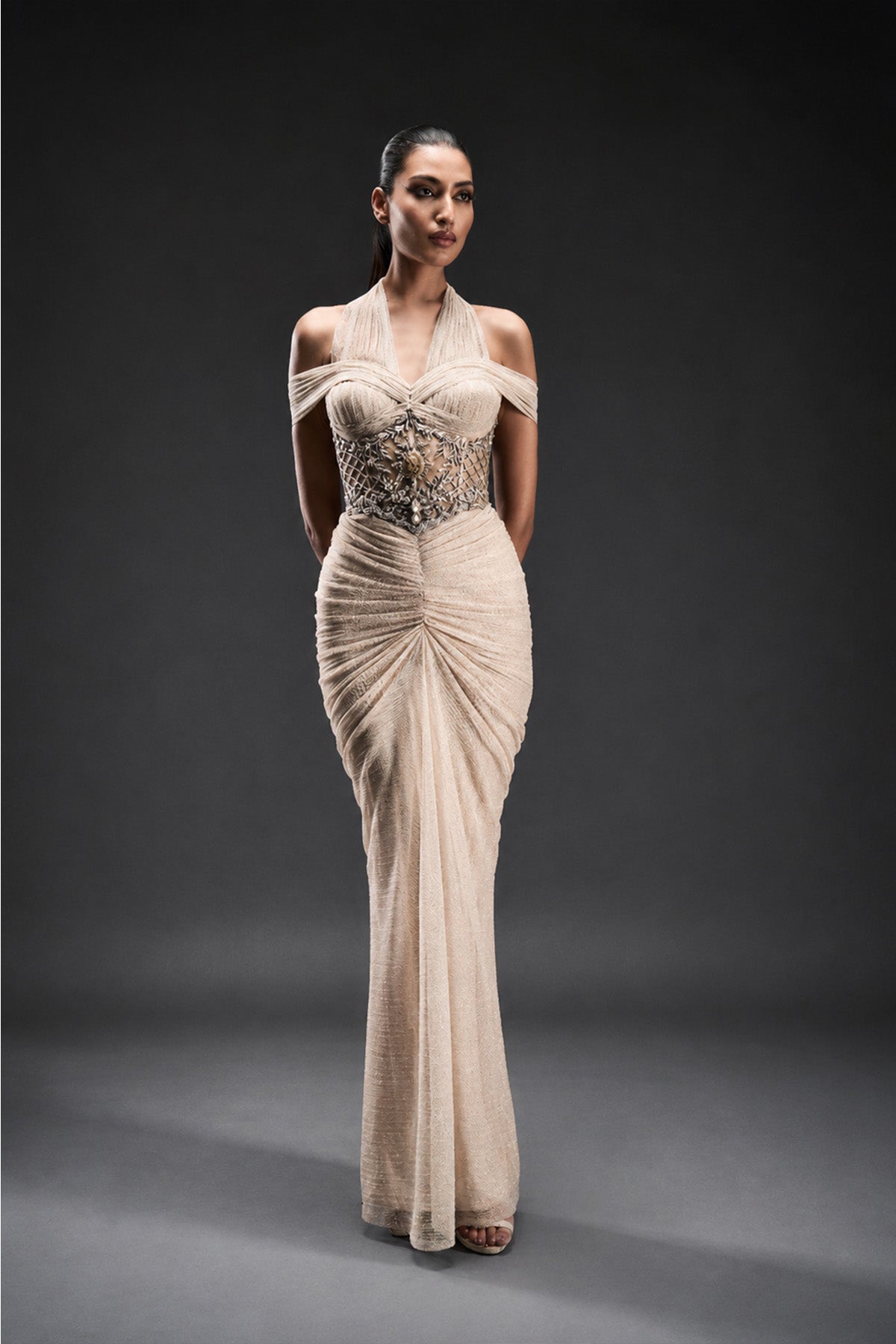 Crystal Halter Corset Gown
