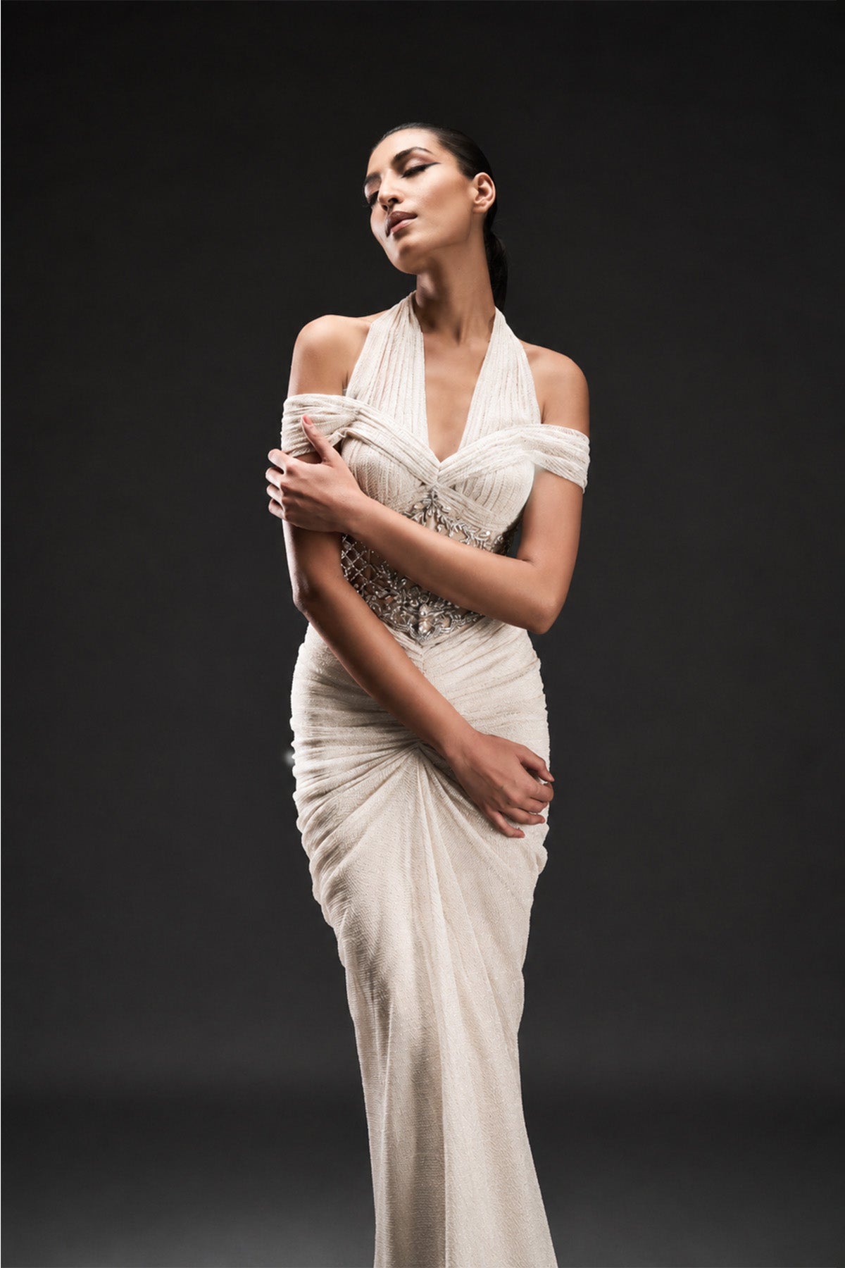 Crystal Halter Corset Gown