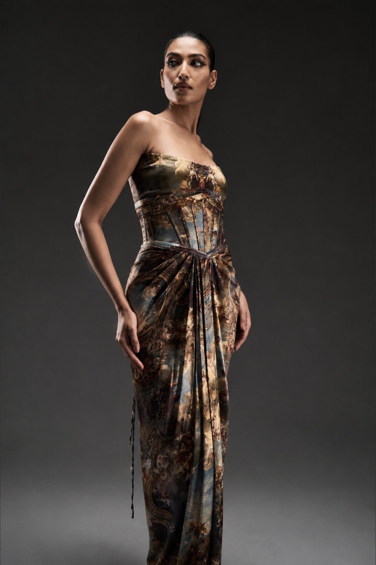 Duomo Print Corset Gown