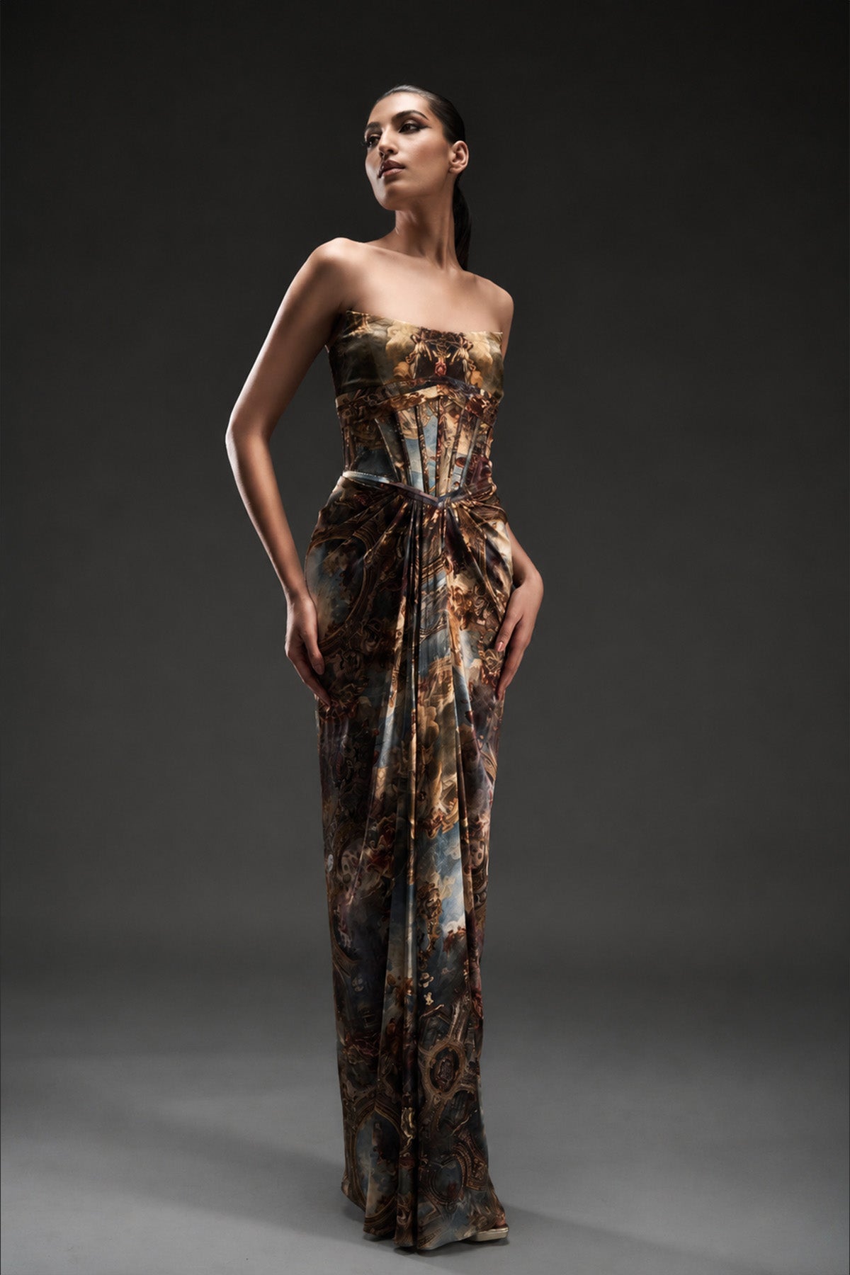 Duomo Print Corset Gown