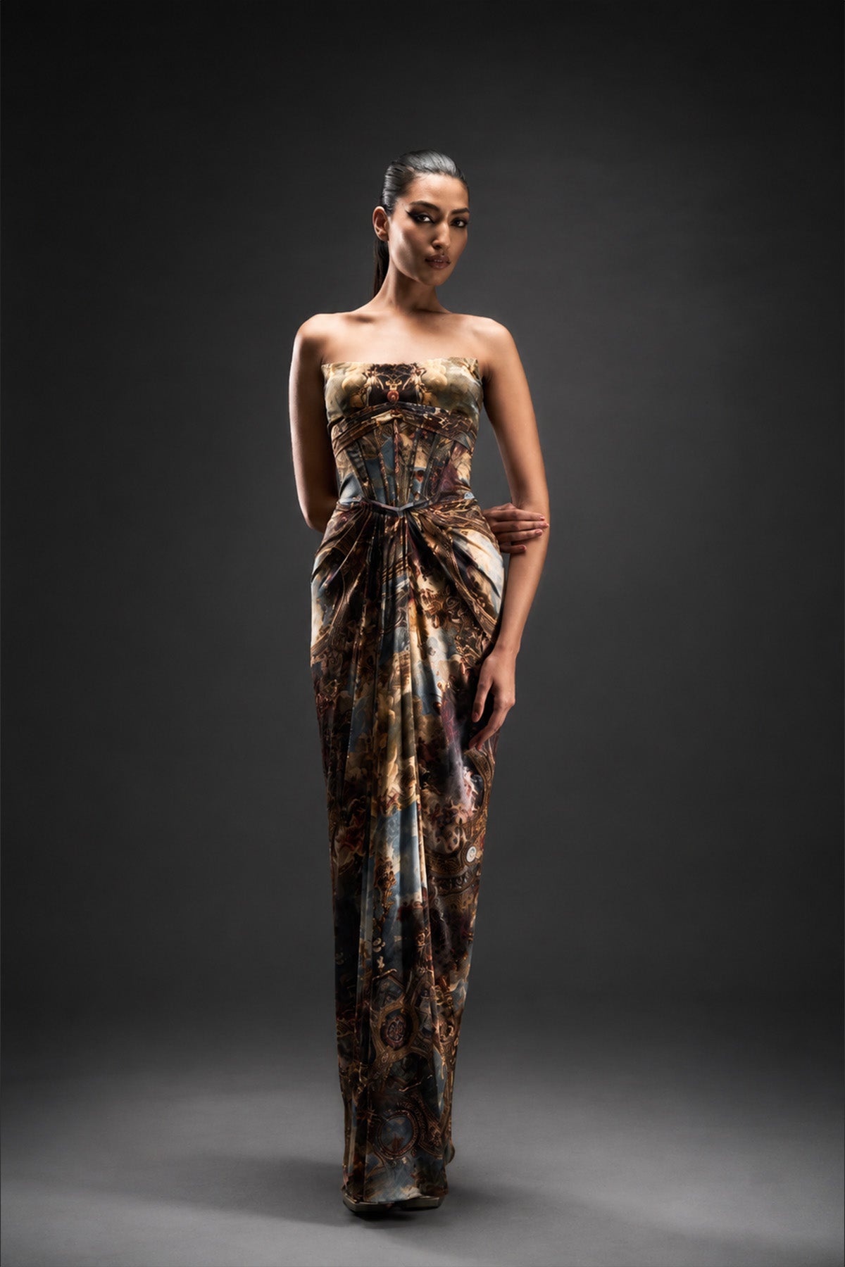 Duomo Print Corset Gown