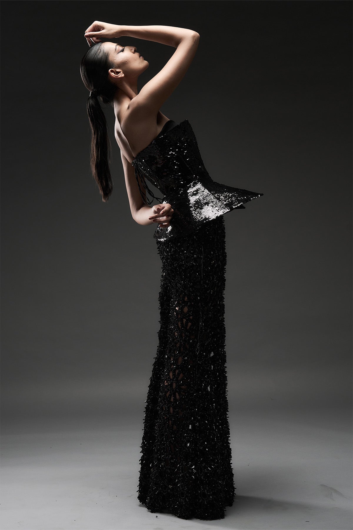Embellished Straight Maxi Skirt