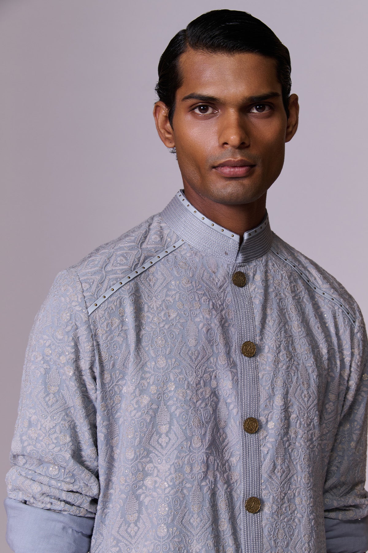 Aqua Embroidered Kurta Set