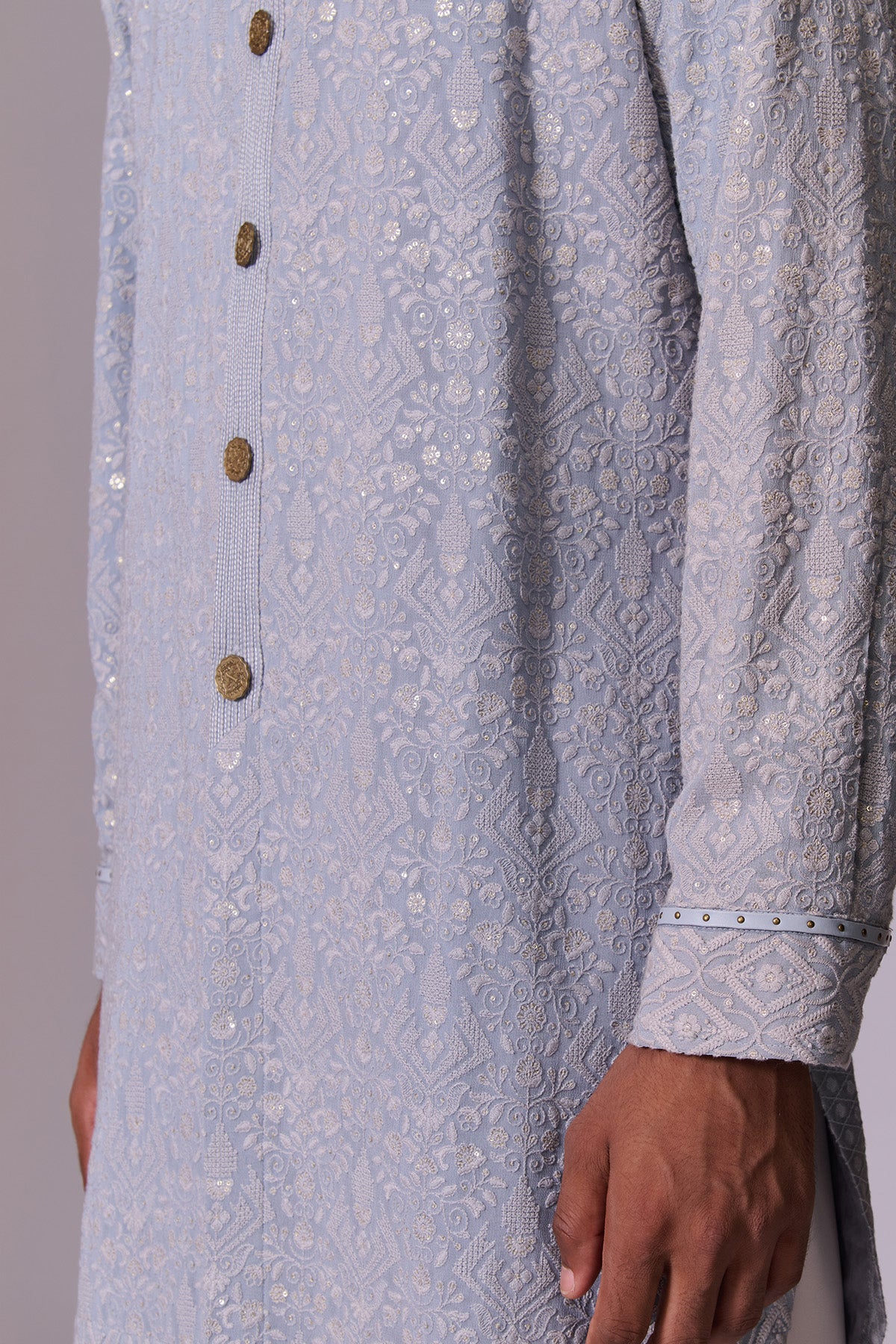 Aqua Embroidered Kurta Set