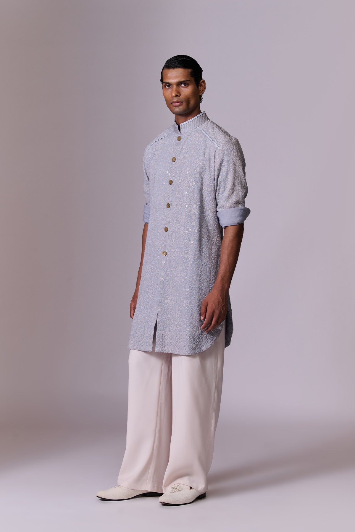 Aqua Embroidered Kurta Set