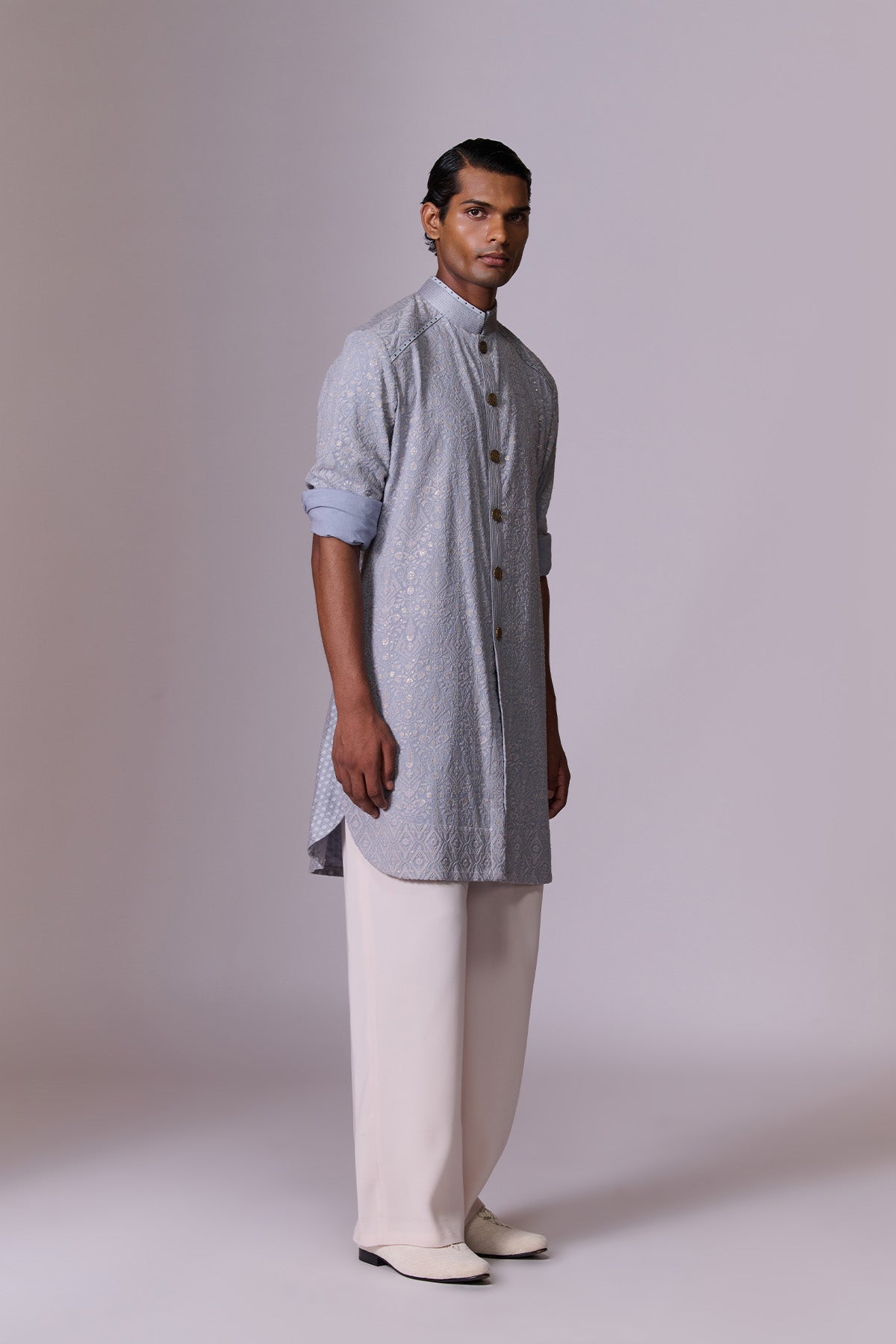 Aqua Embroidered Kurta Set