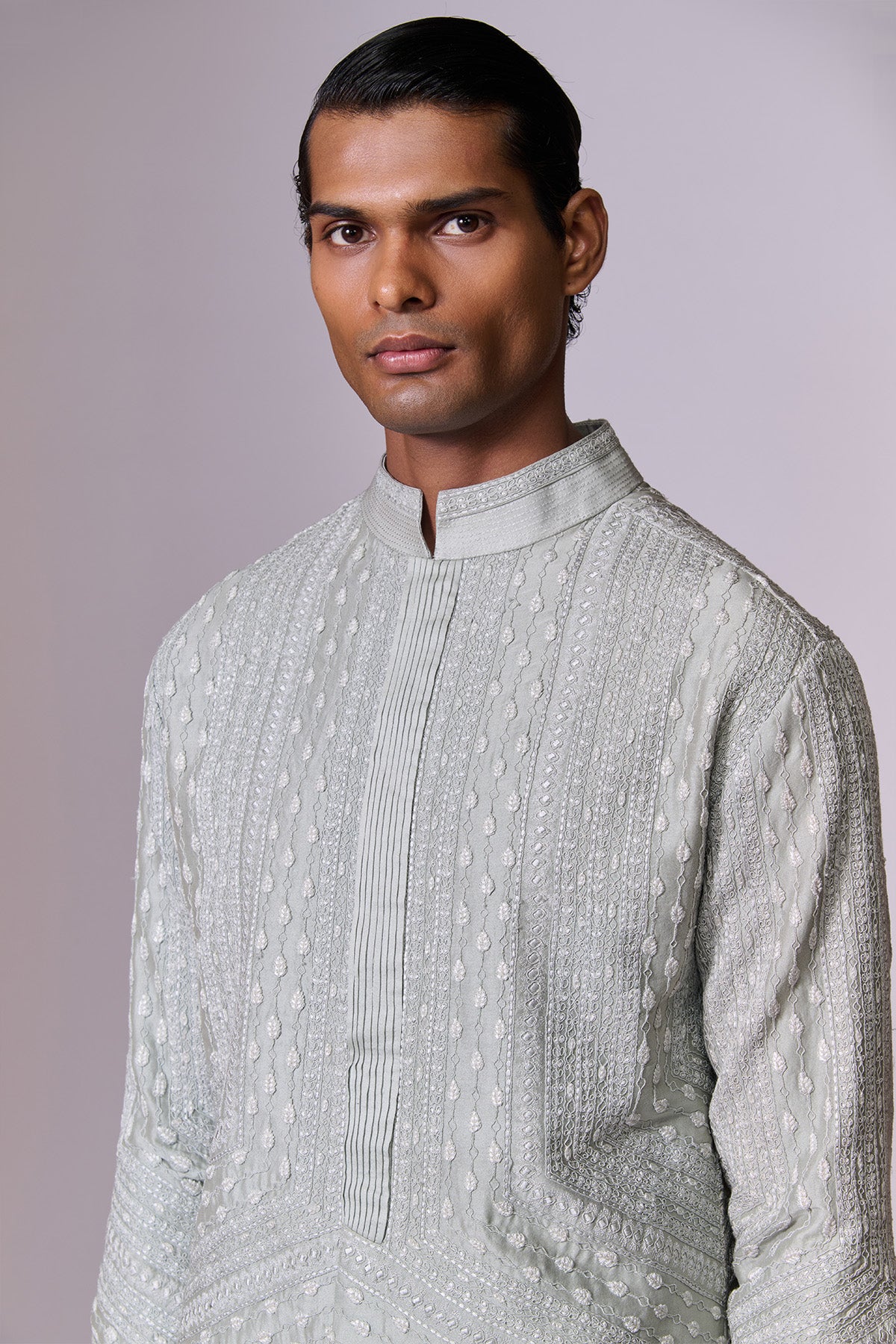 Aqua Tonal Embroidery Kurta Set