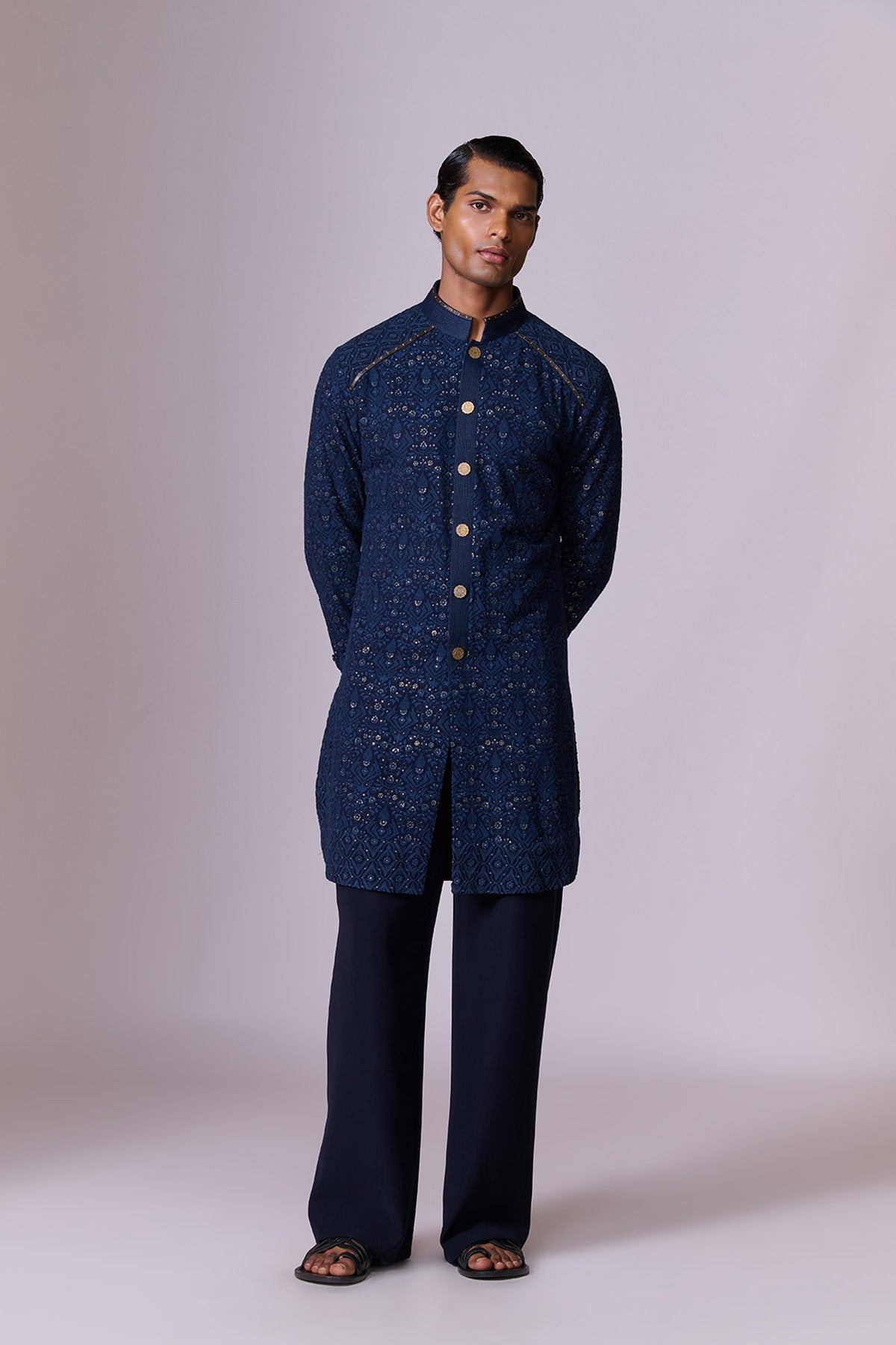 Midnight Blue Embroidered Kurta Set