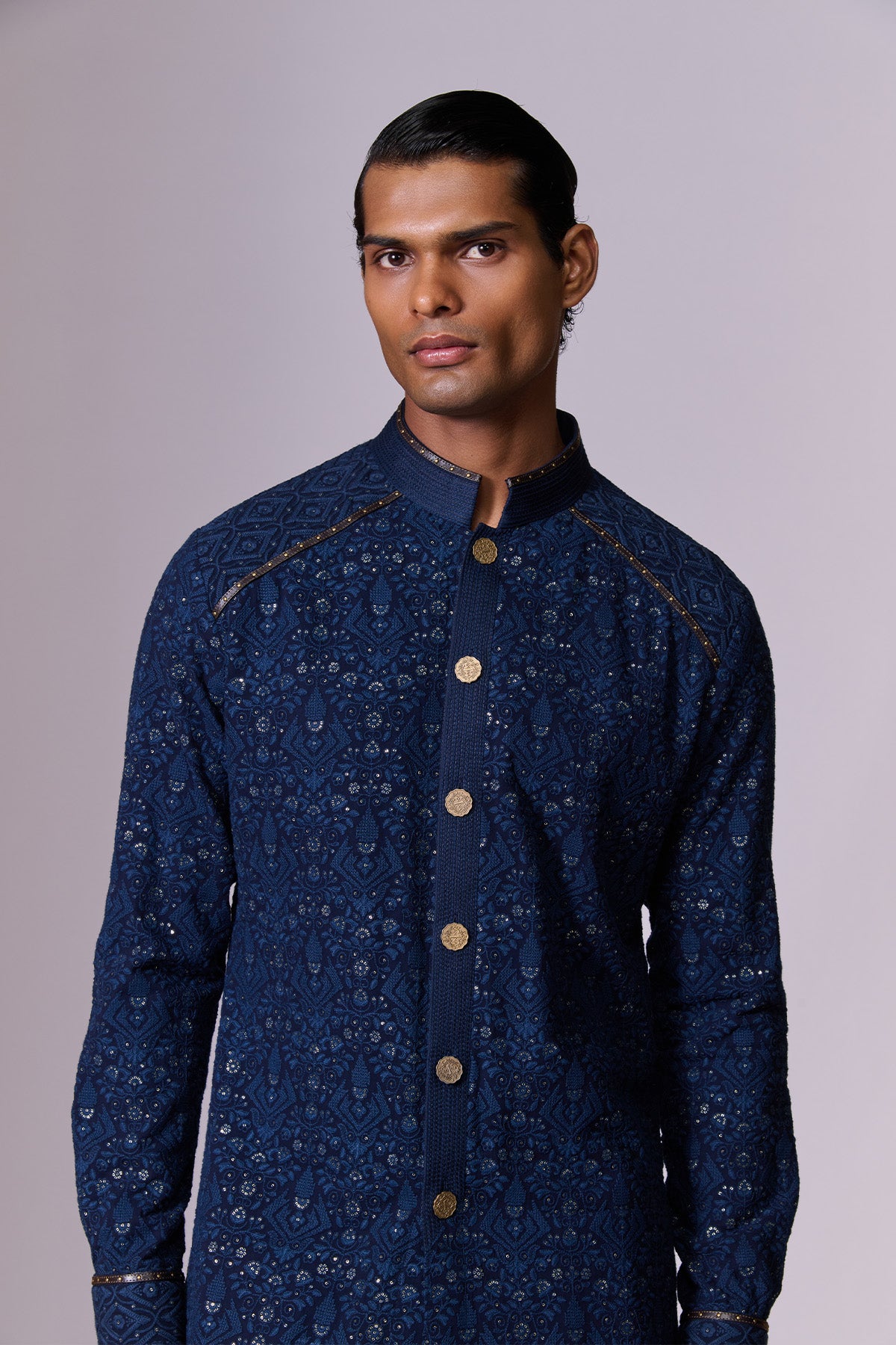 Midnight Blue Embroidered Kurta Set
