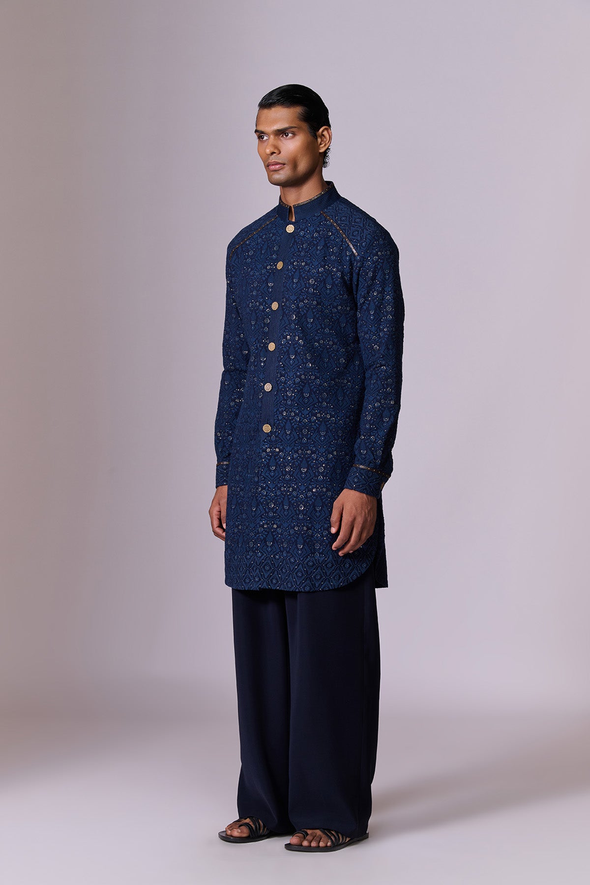 Midnight Blue Embroidered Kurta Set