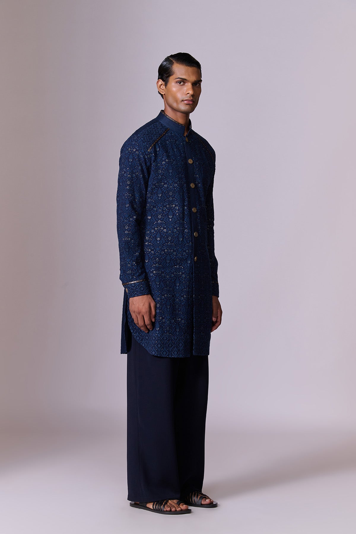 Midnight Blue Embroidered Kurta Set