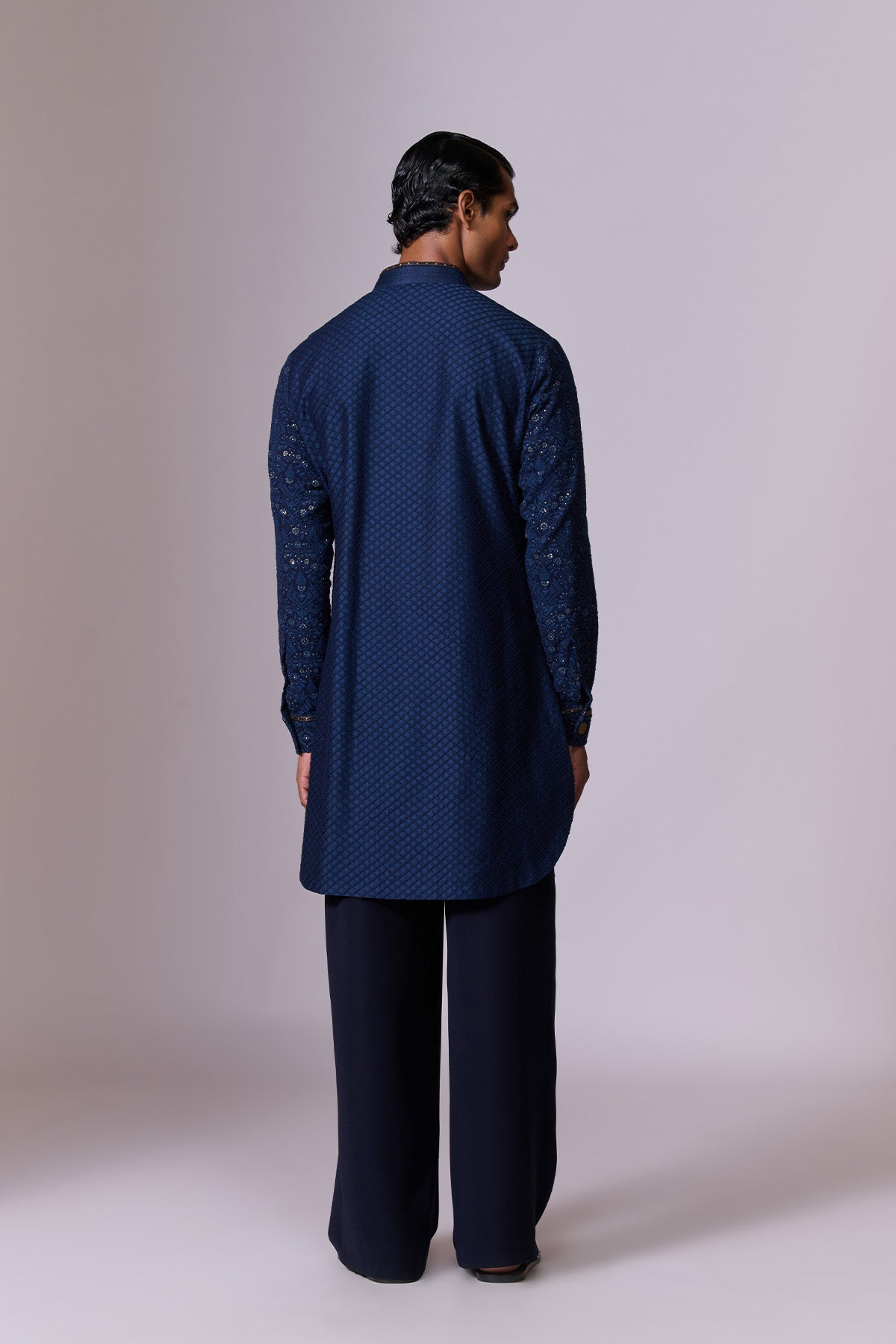 Midnight Blue Embroidered Kurta Set