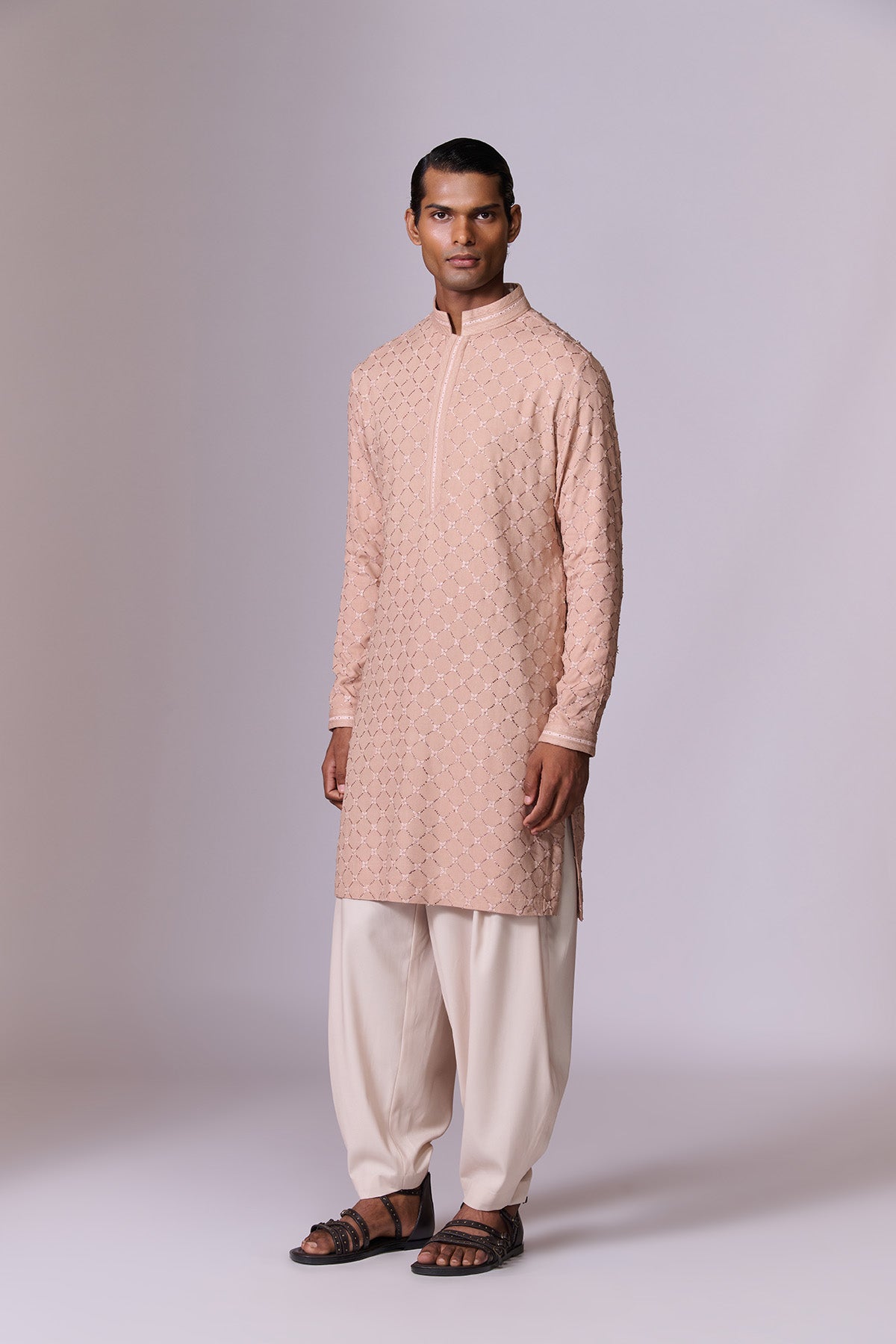Blush Pink Embroidered Kurta Set