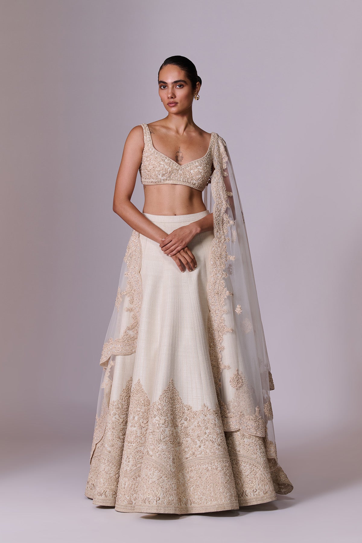Ivory Flora Lehenga Set