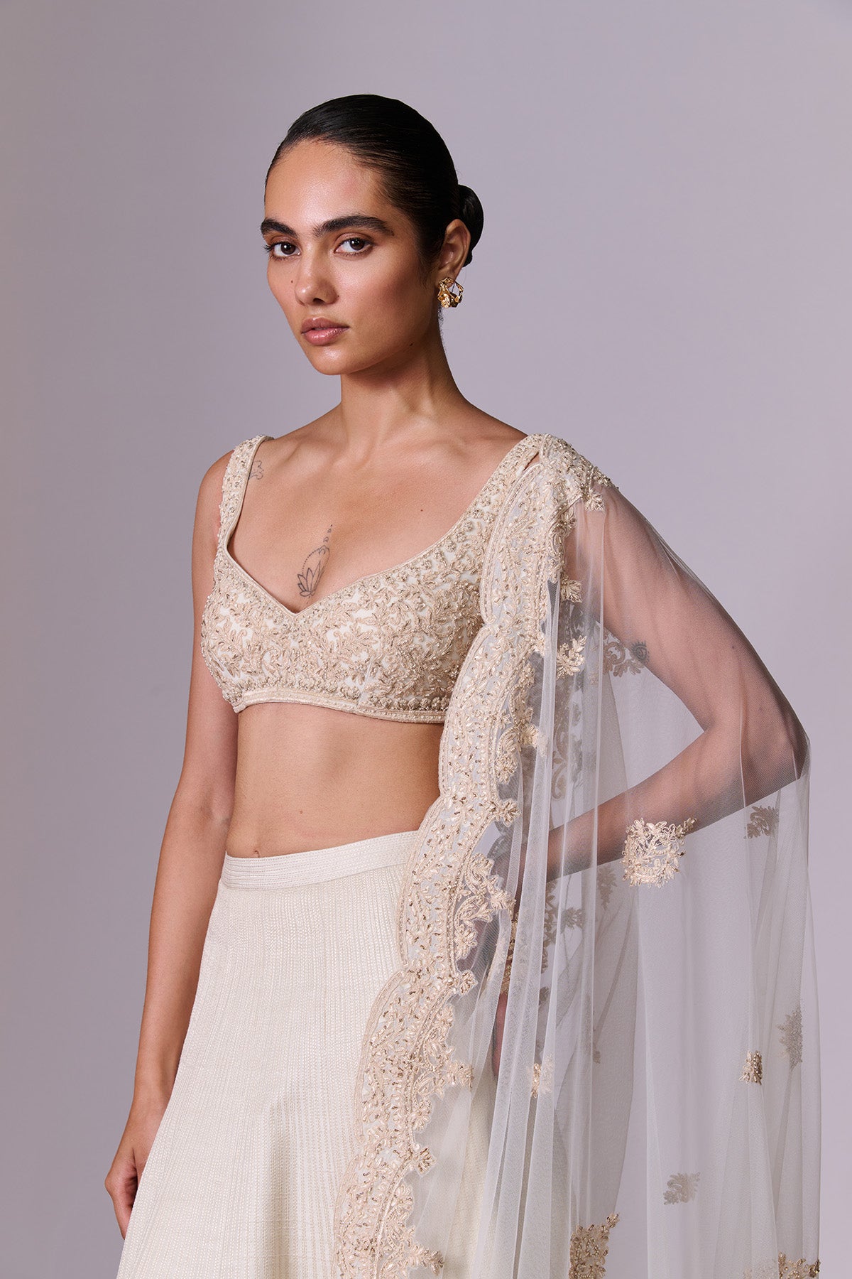 Ivory Flora Lehenga Set