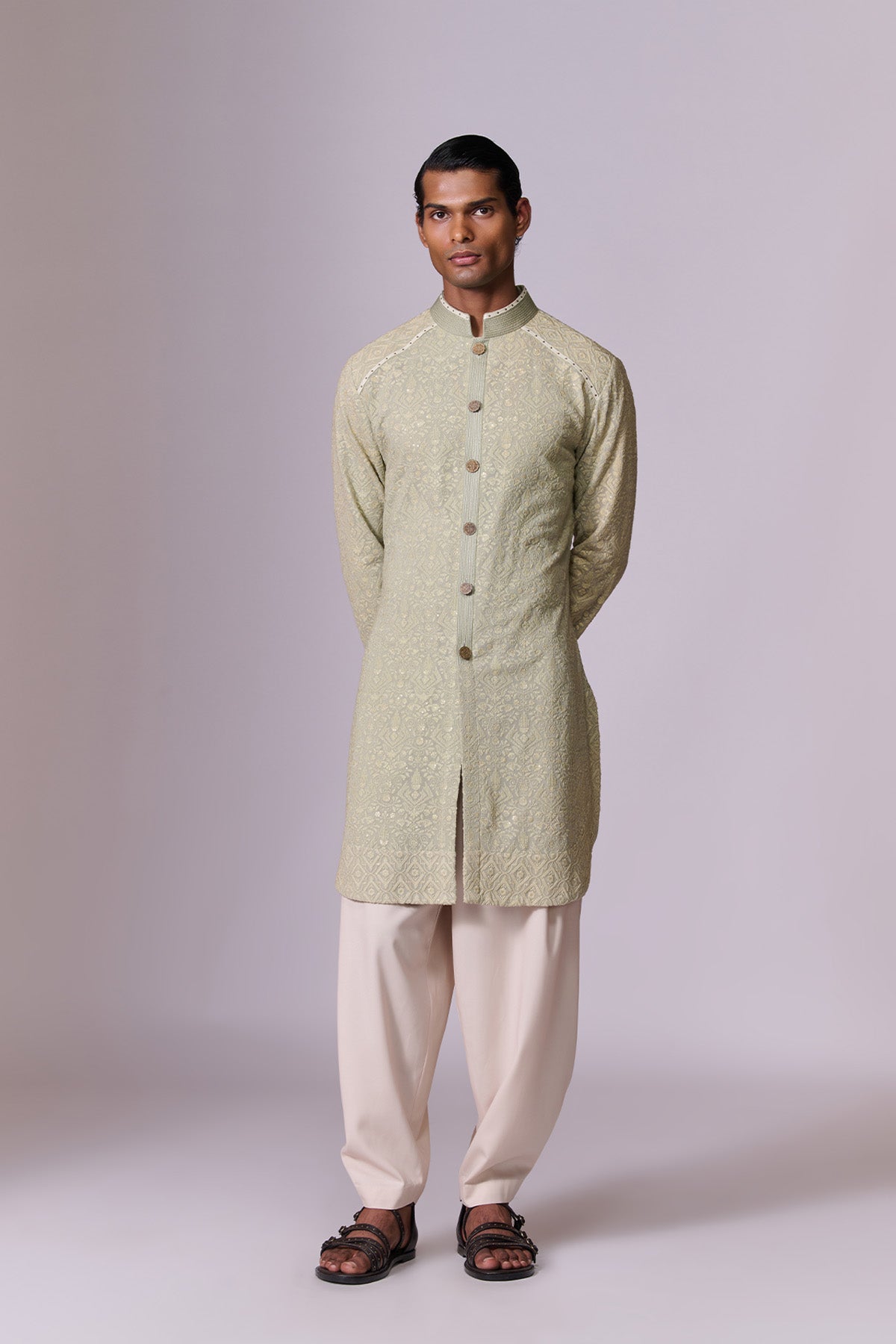 Mint Embroidered Kurta Set